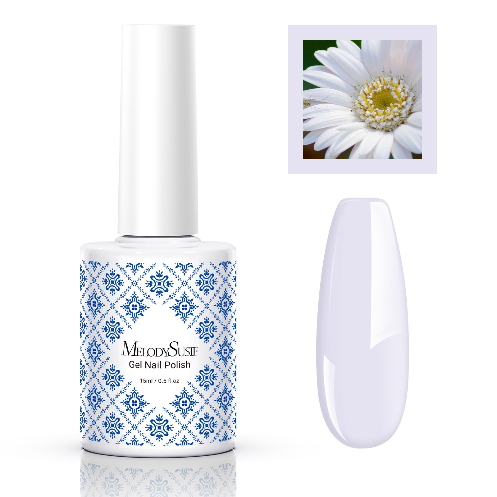 Fleurwee HEMA-Free & HPMA-Free & TPO-Free Gel Nail Polish Plant-based 0.5 fl oz/15ml - P50 Daisy-White