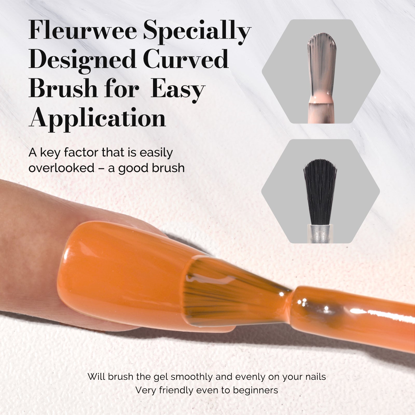 Fleurwee HEMA-Free & HPMA-Free & TPO-Free Gel Nail Polish Plant-based 0.5 fl oz/15ml - P51 Cider Rusty-Orange - 图片5