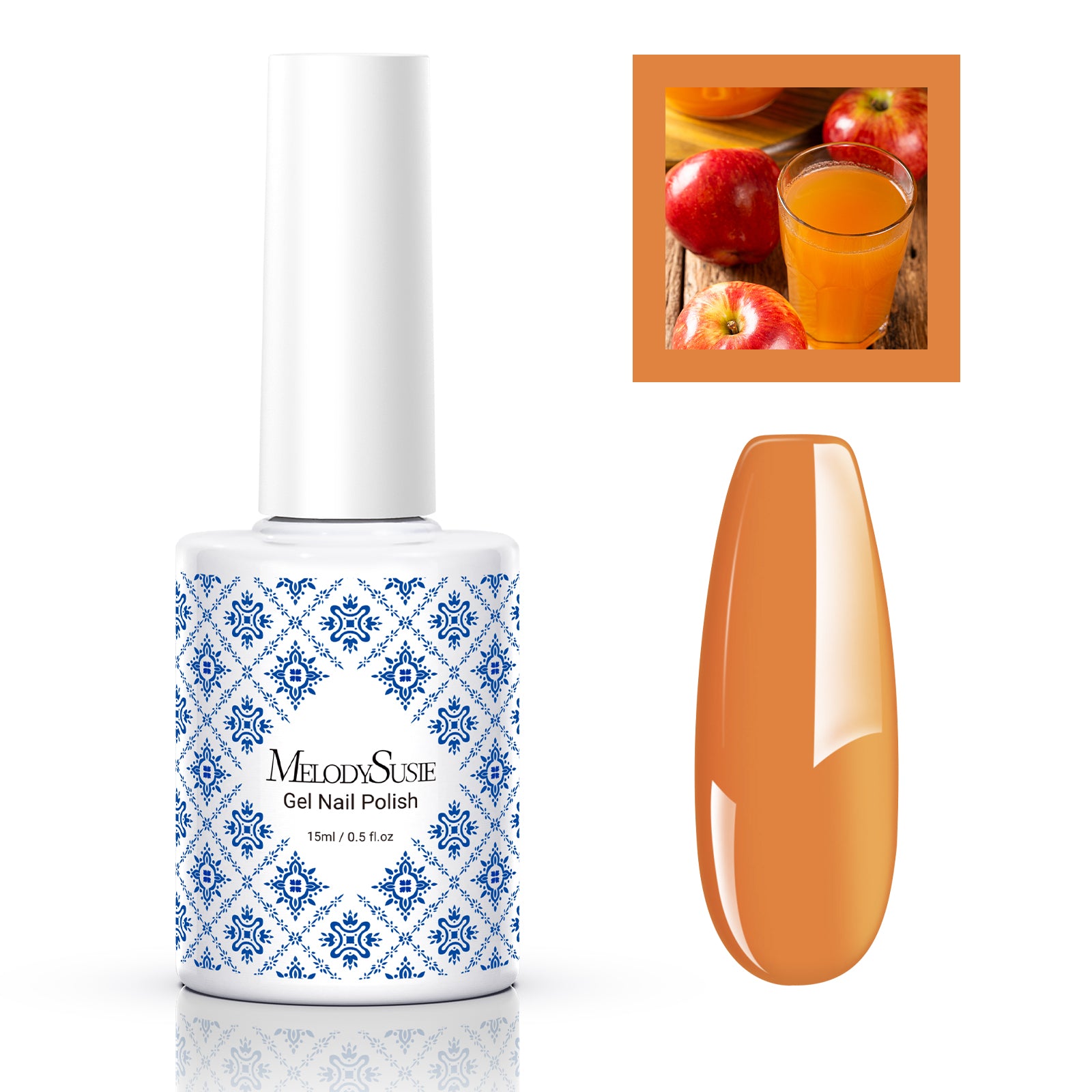 Fleurwee HEMA-Free & HPMA-Free & TPO-Free Gel Nail Polish Plant-based 0.5 fl oz/15ml - P51 Cider Rusty-Orange