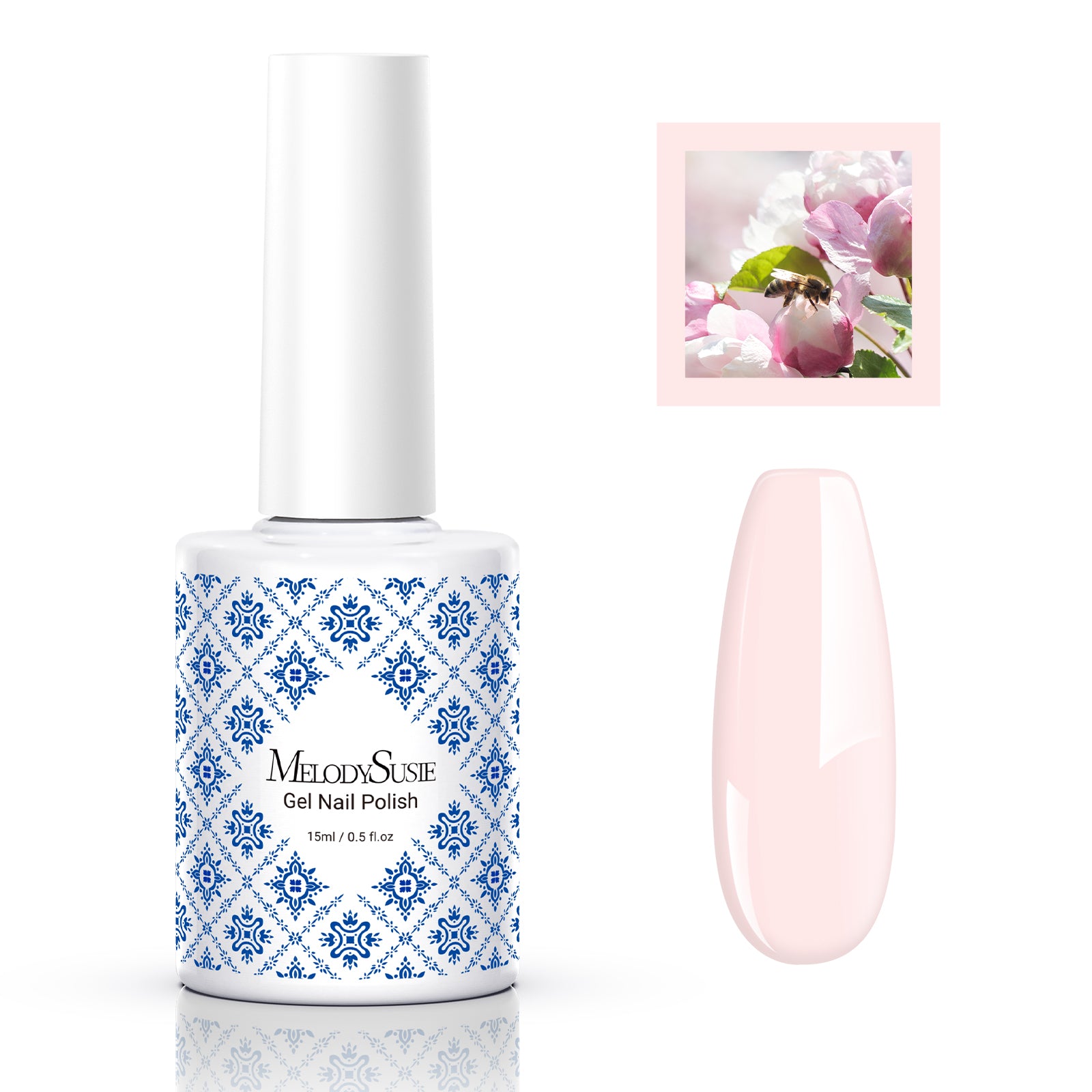 Fleurwee HEMA-Free & HPMA-Free & TPO-Free Gel Nail Polish Plant-based 0.5 fl oz/15ml - P53 Bud Pinkish-White