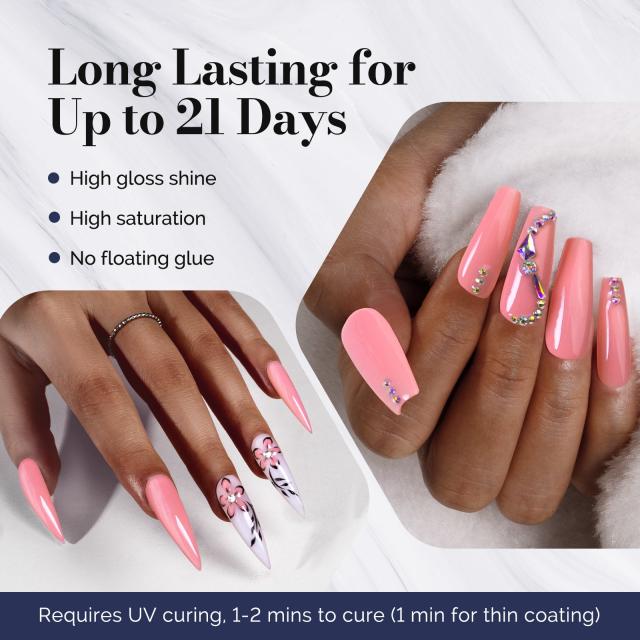 Fleurwee HEMA-Free & HPMA-Free & TPO-Free Gel Nail Polish Plant-based 0.5 fl oz/15ml - P54 Peach Blossom Pink