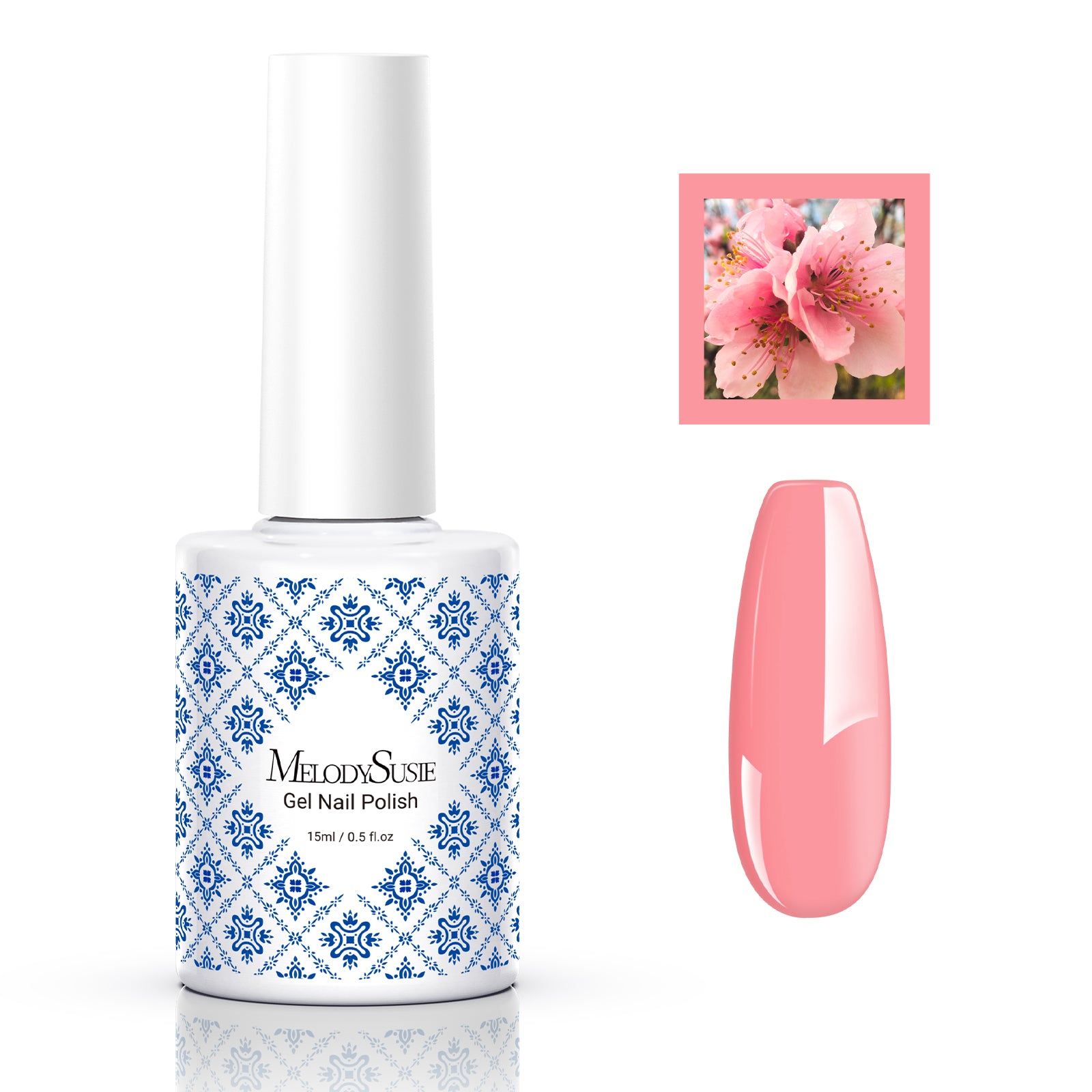 Fleurwee HEMA-Free & HPMA-Free & TPO-Free Gel Nail Polish Plant-based 0.5 fl oz/15ml - P54 Peach Blossom Pink