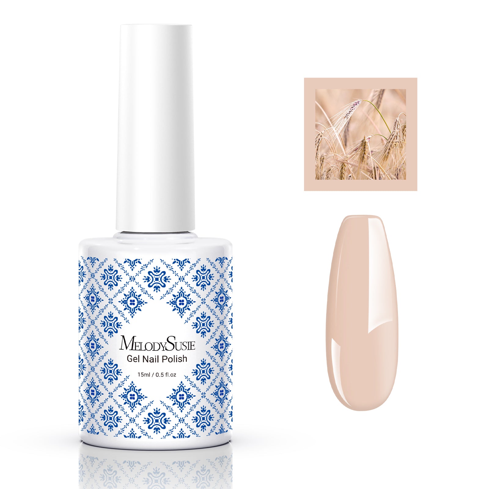 Fleurwee HEMA-Free & HPMA-Free & TPO-Free Gel Nail Polish Plant-based 0.5 fl oz/15ml - P58 Organic Wheat Nude