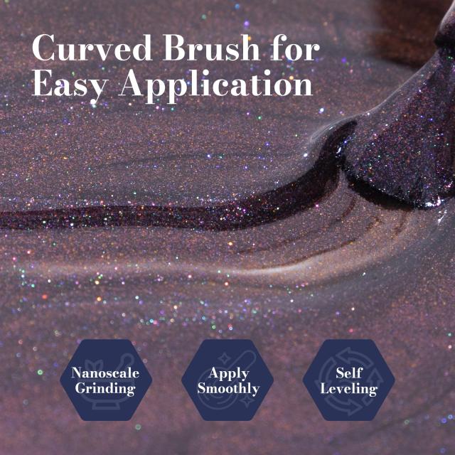 Fleurwee HEMA-Free & HPMA-Free & TPO-Free Gel Nail Polish Plant-based 0.5 fl oz/15ml - P60 Starry Sky Begonia Black
