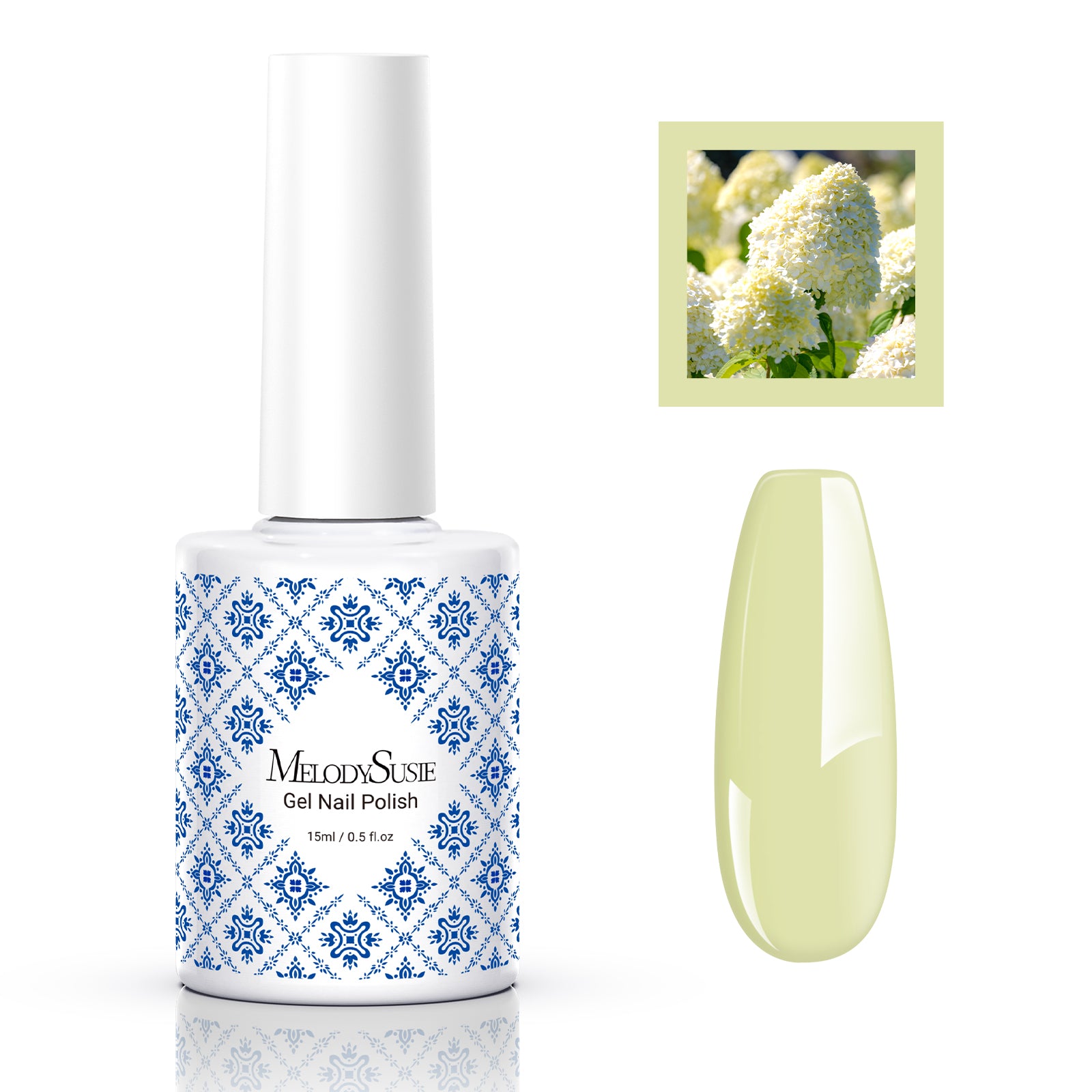 Fleurwee HEMA-Free & HPMA-Free & TPO-Free Gel Nail Polish Plant-based 0.5 fl oz/15ml - P61 Light Hydrangea Green - 图片2