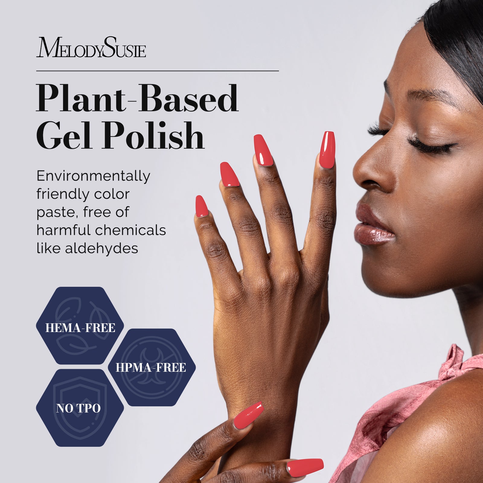 Fleurwee HEMA-Free & HPMA-Free & TPO-Free Gel Nail Polish Plant-based 0.5 fl oz/15ml - P62 Watermelon Red - 图片2