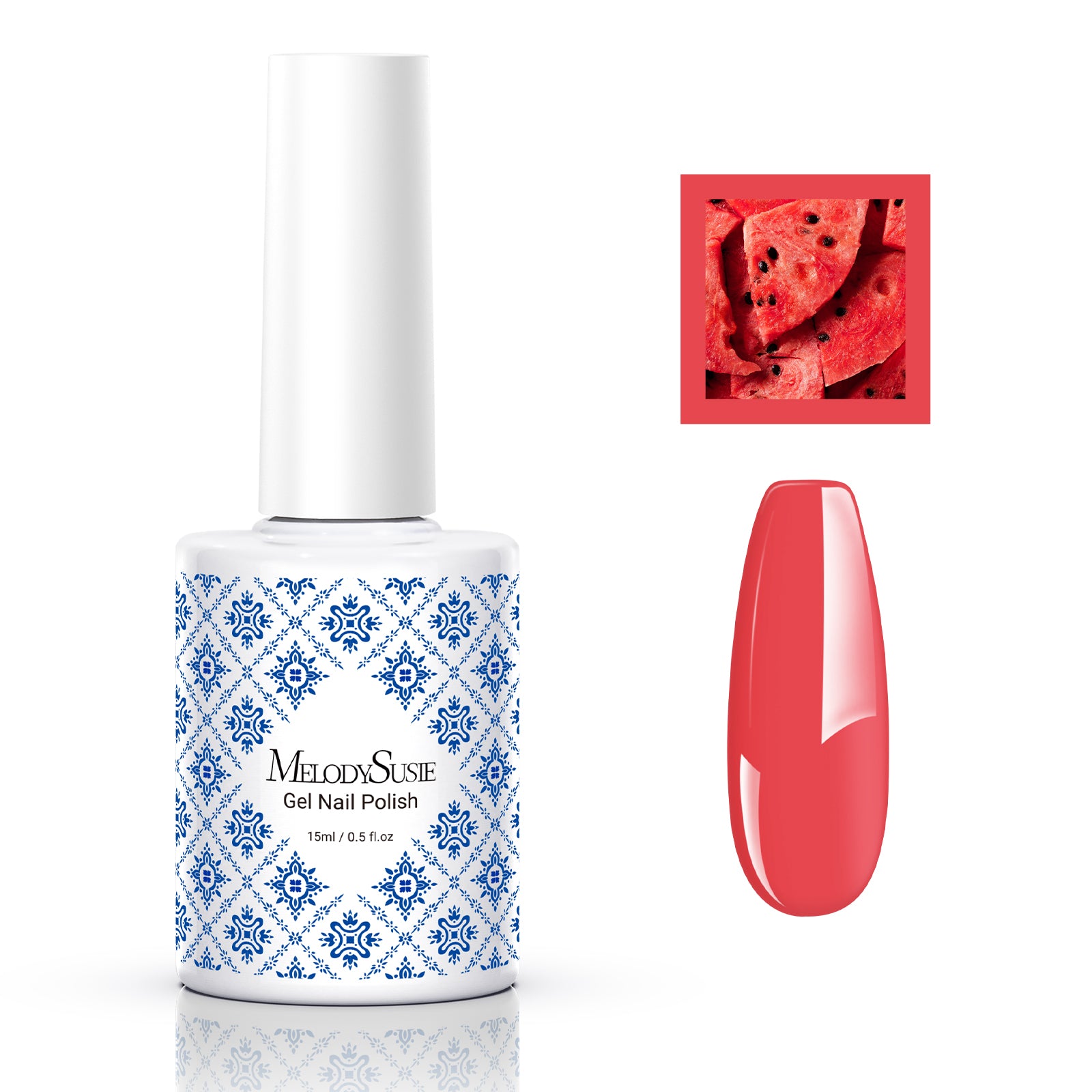 Fleurwee HEMA-Free & HPMA-Free & TPO-Free Gel Nail Polish Plant-based 0.5 fl oz/15ml - P62 Watermelon Red