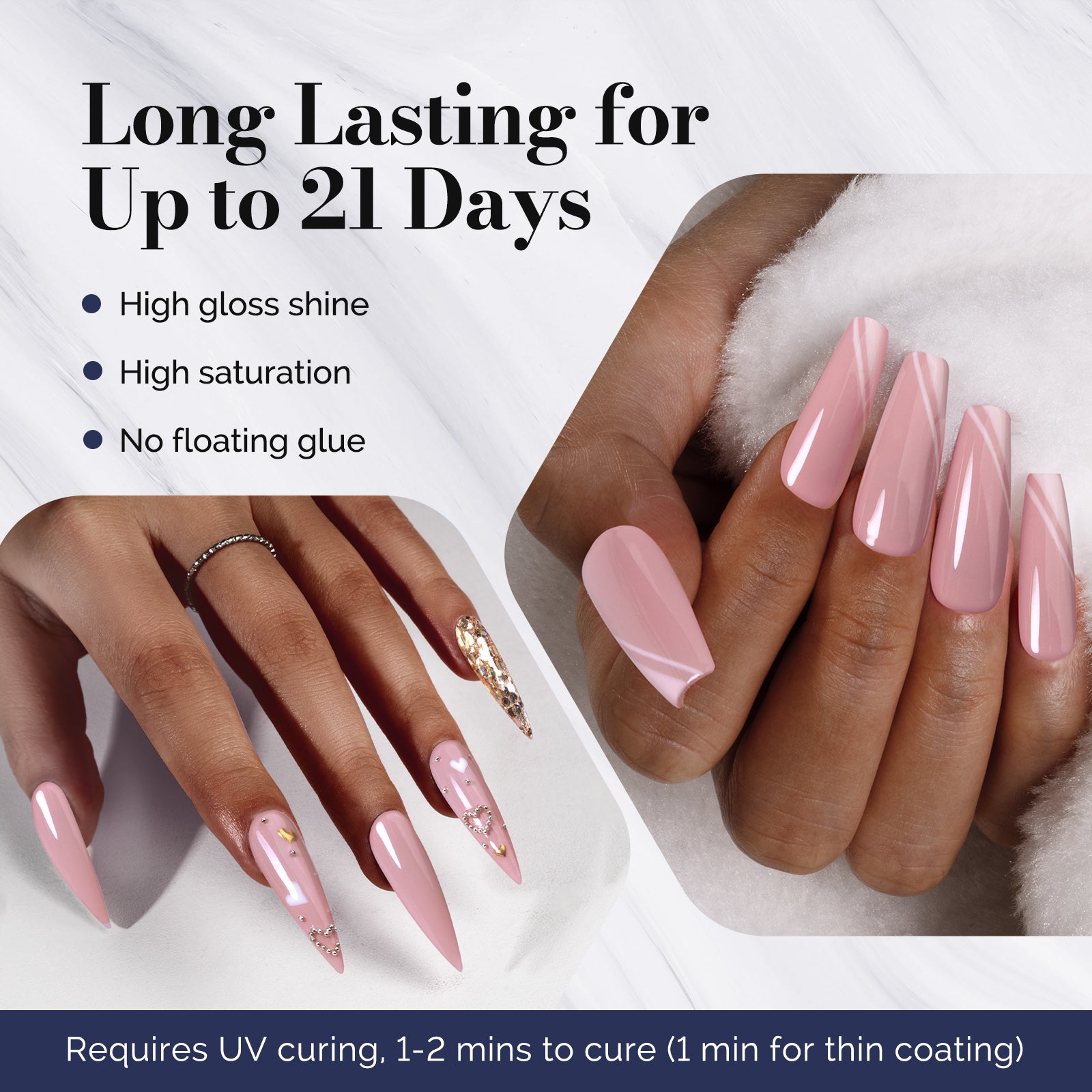 Fleurwee HEMA-Free & HPMA-Free & TPO-Free Gel Nail Polish Plant-based 0.5 fl oz/15ml - P63 Lotus Root Pink - 图片3