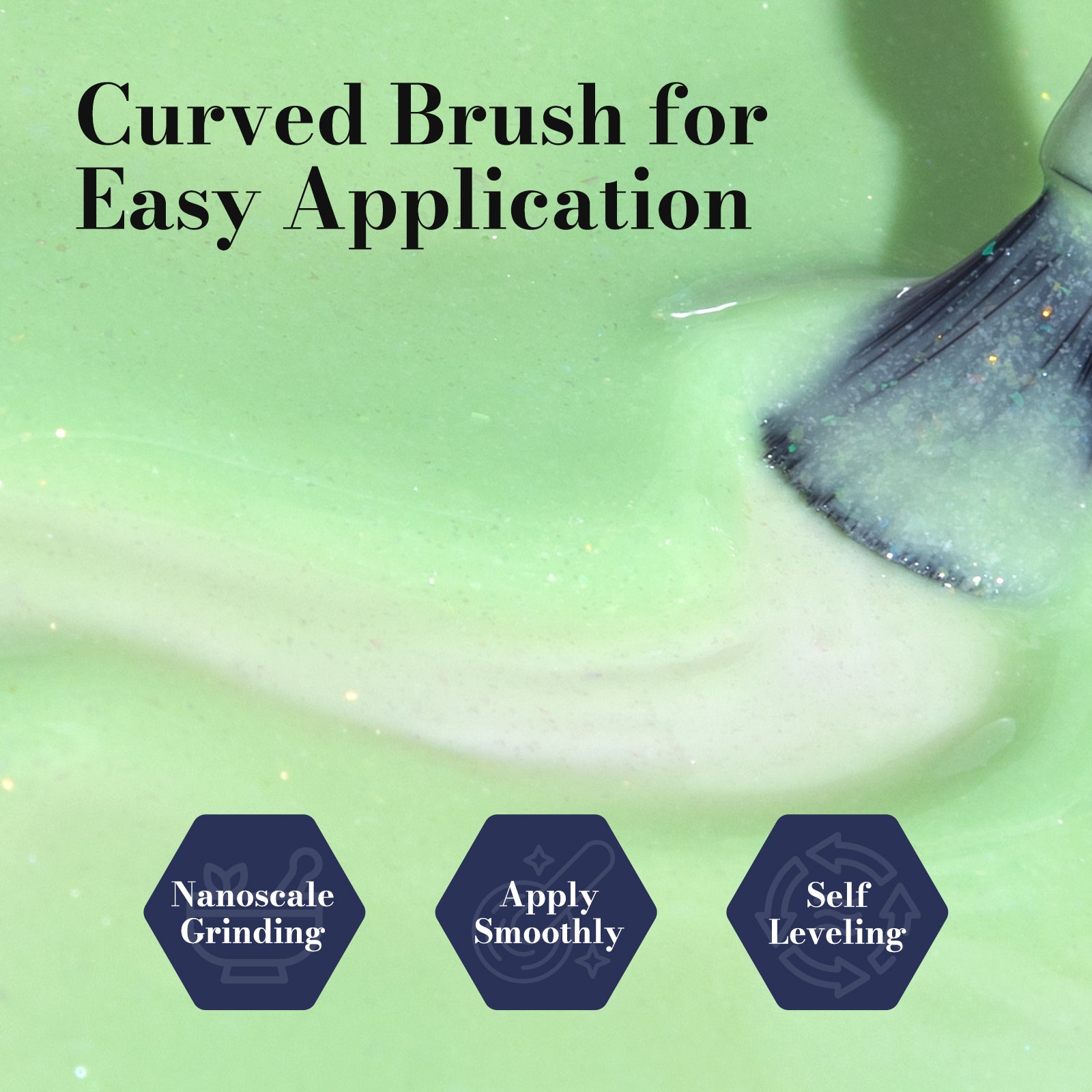 Fleurwee HEMA-Free & HPMA-Free & TPO-Free Gel Nail Polish Plant-based 0.5 fl oz/15ml - P64 Lime Green Glitter - 图片5