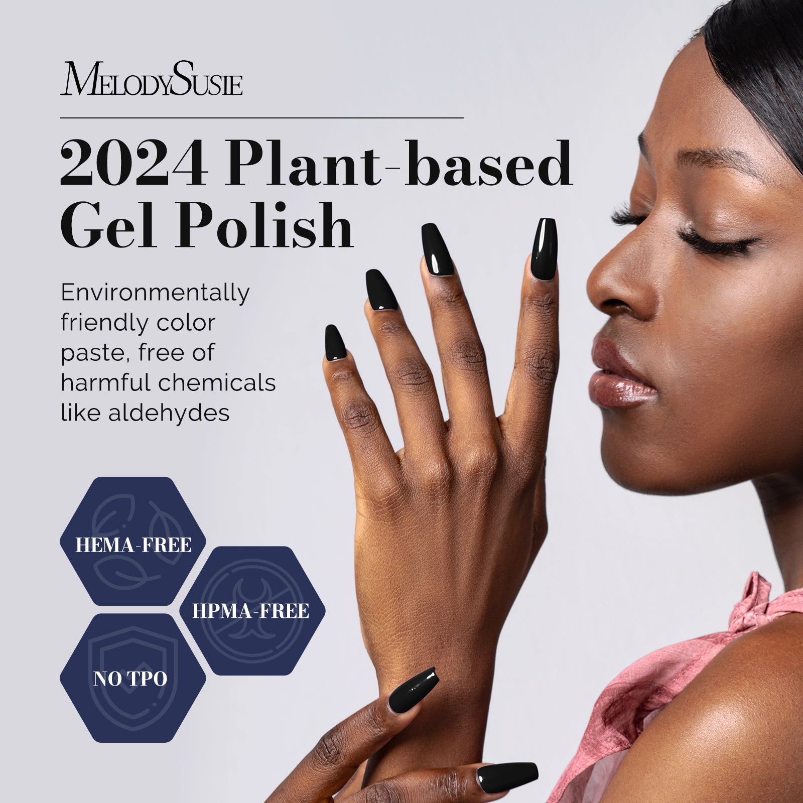 Fleurwee HEMA-Free & HPMA-Free & TPO-Free Gel Nail Polish Plant-based 0.5 fl oz/15ml - P03 Black rose - 图片2