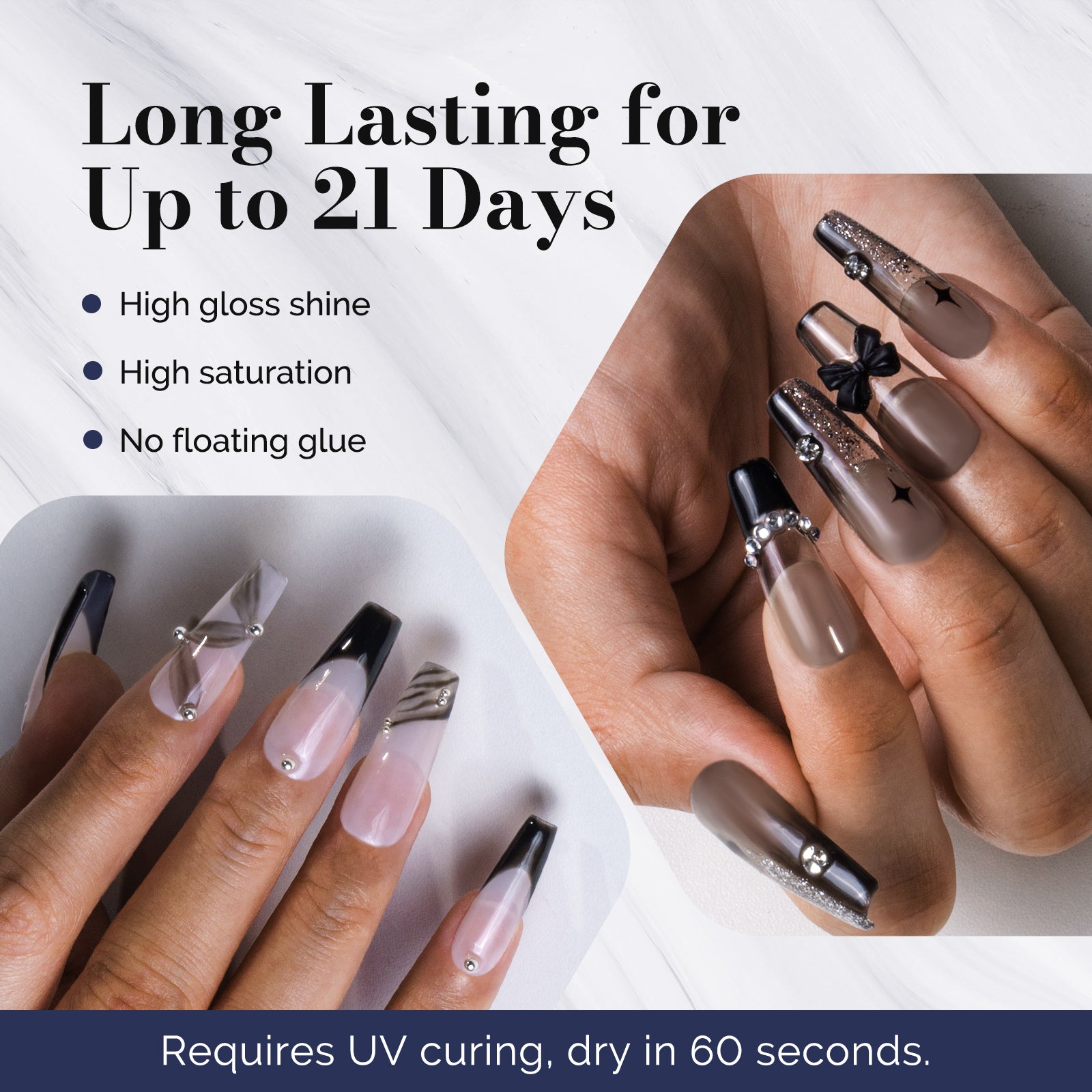 Fleurwee HEMA-Free & HPMA-Free & TPO-Free Gel Nail Polish Plant-based 0.5 fl oz/15ml - P03 Black rose - 图片3