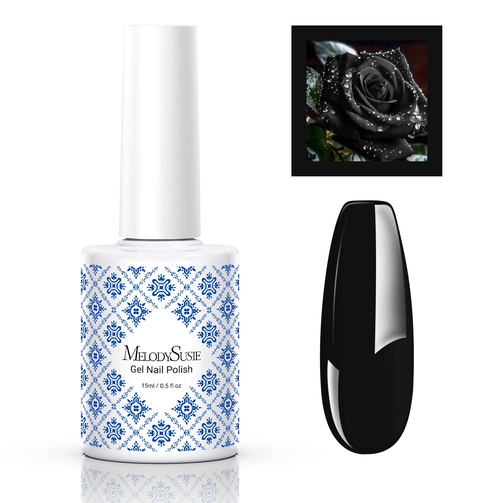 Fleurwee HEMA-Free & HPMA-Free & TPO-Free Gel Nail Polish Plant-based 0.5 fl oz/15ml - P03 Black rose