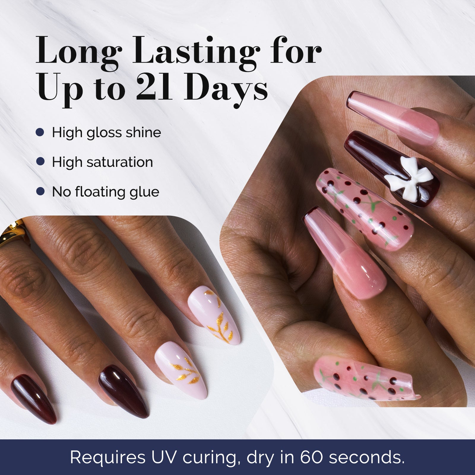 Fleurwee HEMA-Free & HPMA-Free & TPO-Free Gel Nail Polish Plant-based 0.5 fl oz/15ml - P02 Bordeaux red - 图片3