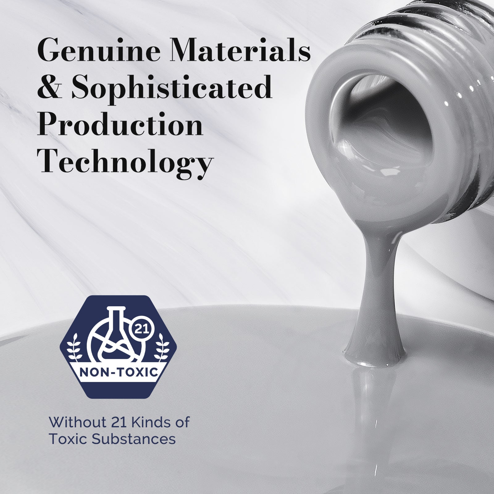 Fleurwee HEMA-Free & HPMA-Free & TPO-Free Gel Nail Polish Plant-based 0.5 fl oz/15ml - P18 Brunia Gray - 图片4