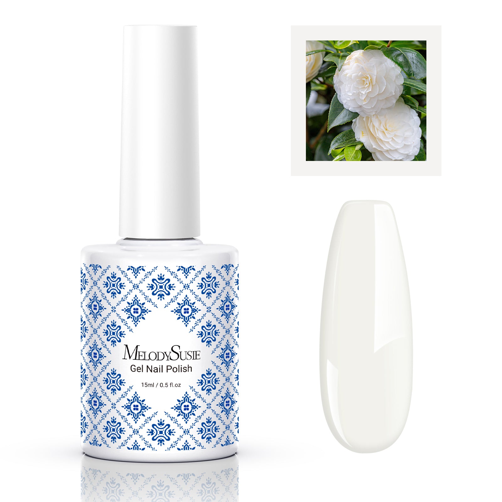 Fleurwee HEMA-Free & HPMA-Free & TPO-Free Gel Nail Polish Plant-based 0.5 fl oz/15ml - P04 Camellia White