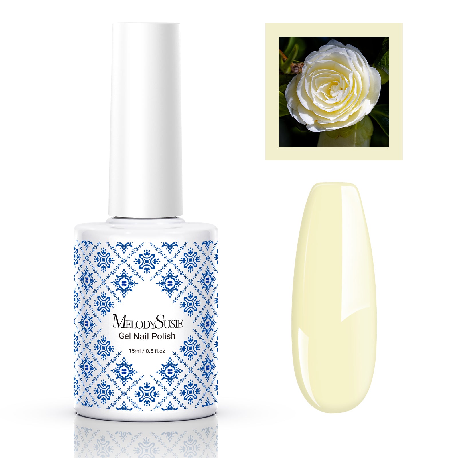 Fleurwee HEMA-Free & HPMA-Free & TPO-Free Gel Nail Polish Plant-based 0.5 fl oz/15ml - P09 Camellia Yellow
