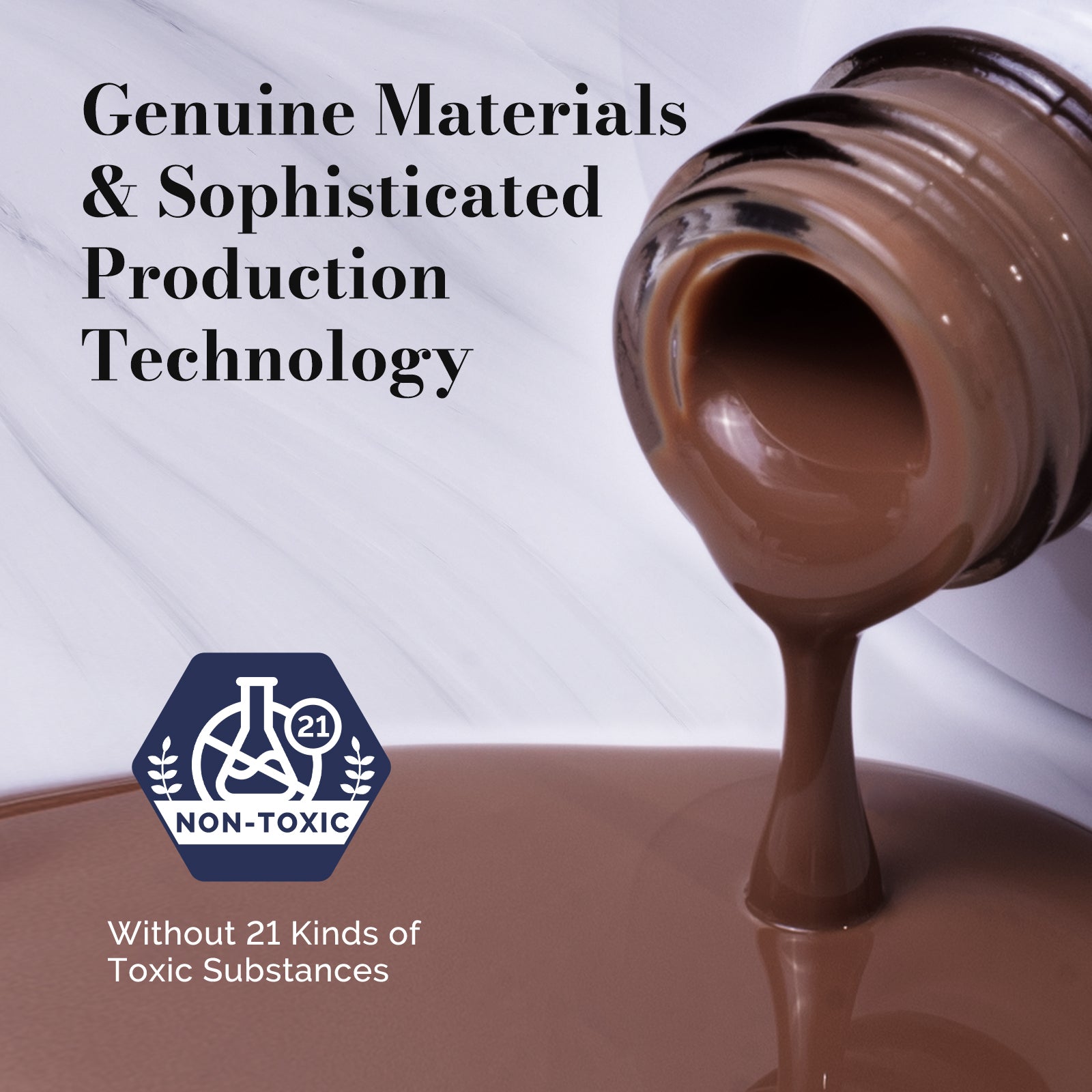 Fleurwee HEMA-Free & HPMA-Free & TPO-Free Gel Nail Polish Plant-based 0.5 fl oz/15ml - P28 Cappuccino - 图片4