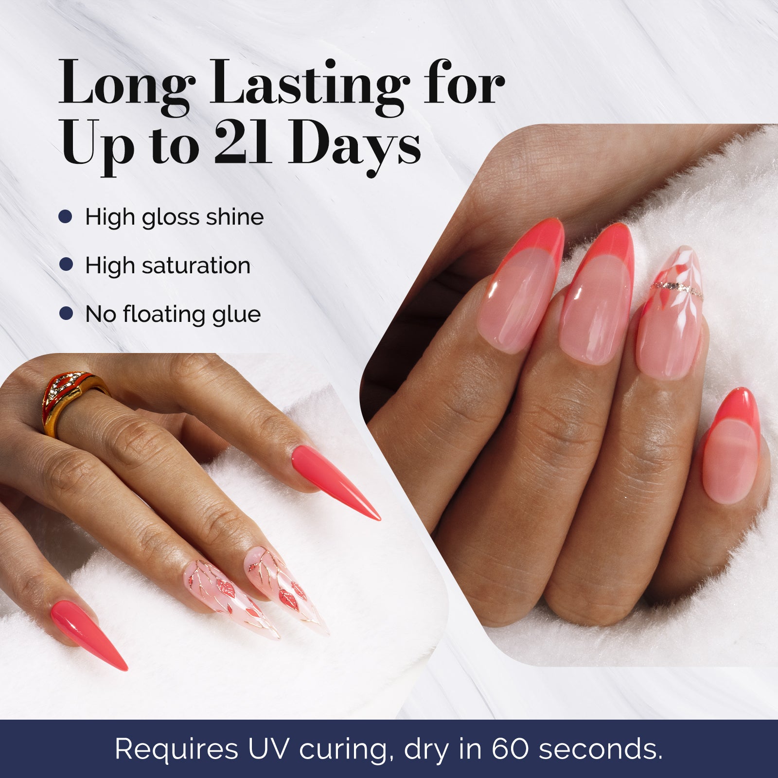 Fleurwee HEMA-Free & HPMA-Free & TPO-Free Gel Nail Polish Plant-based 0.5 fl oz/15ml - P25 Coral Rose - 图片3