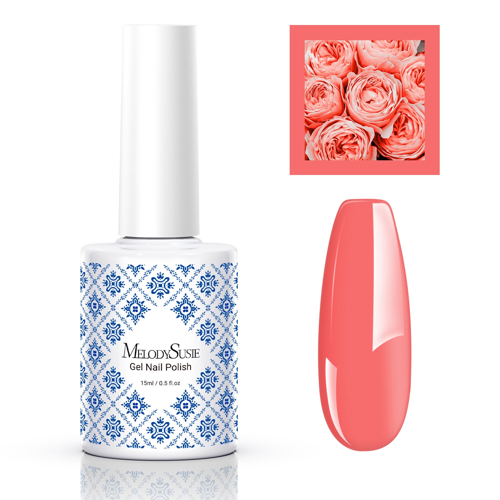 Fleurwee HEMA-Free & HPMA-Free & TPO-Free Gel Nail Polish Plant-based 0.5 fl oz/15ml - P25 Coral Rose