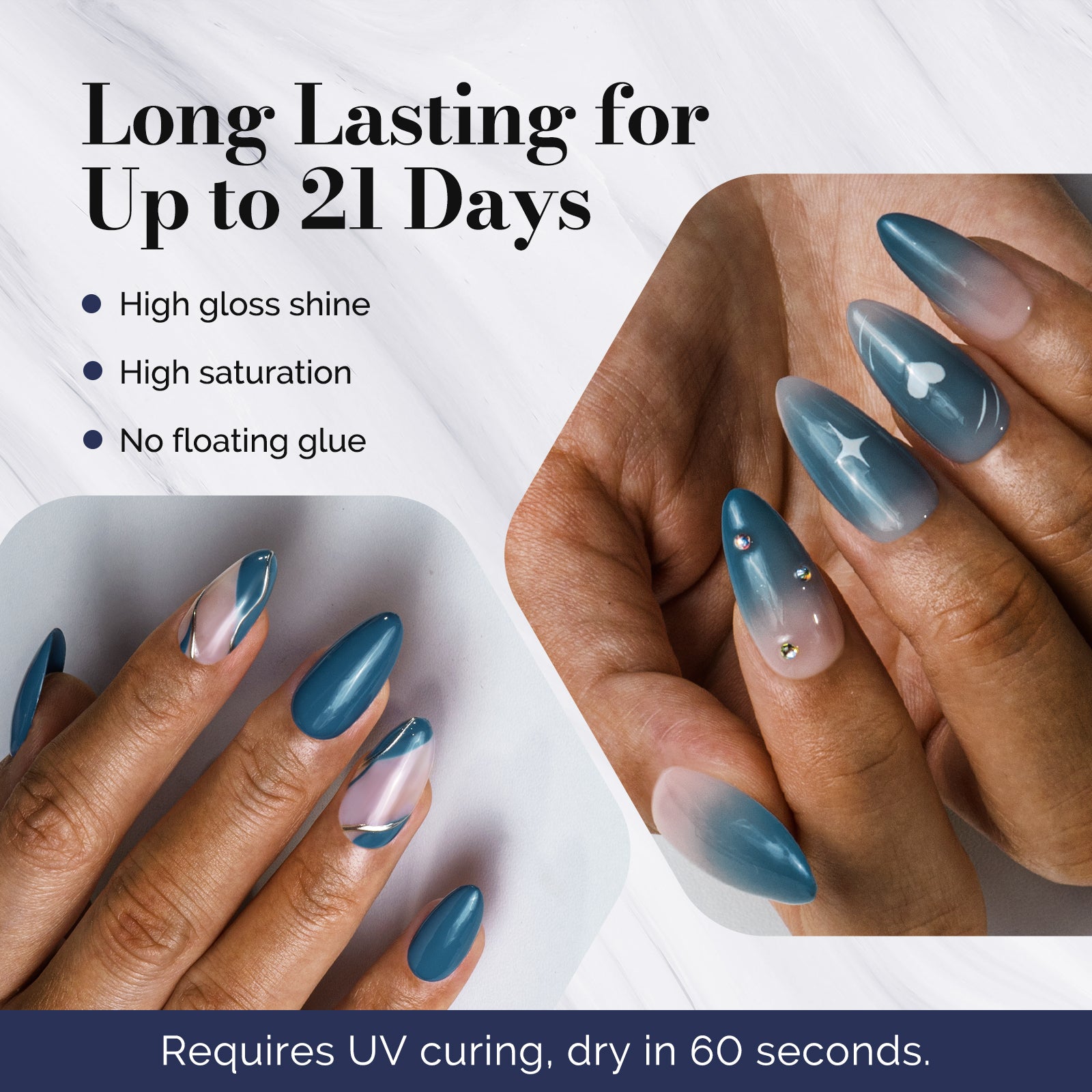 Fleurwee HEMA-Free & HPMA-Free & TPO-Free Gel Nail Polish Plant-based 0.5 fl oz/15ml - P16 Dark Indigo - 图片3