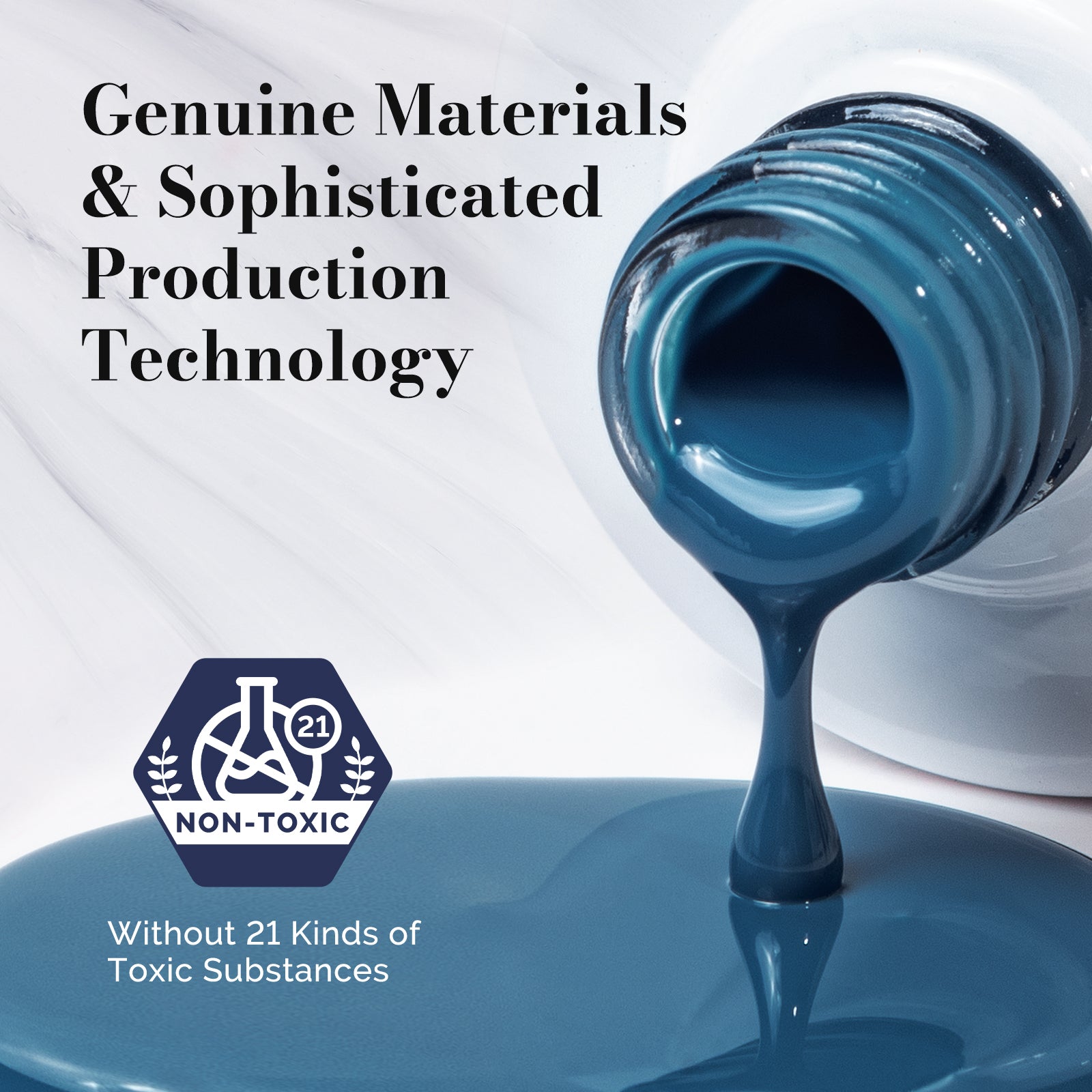 Fleurwee HEMA-Free & HPMA-Free & TPO-Free Gel Nail Polish Plant-based 0.5 fl oz/15ml - P16 Dark Indigo - 图片4