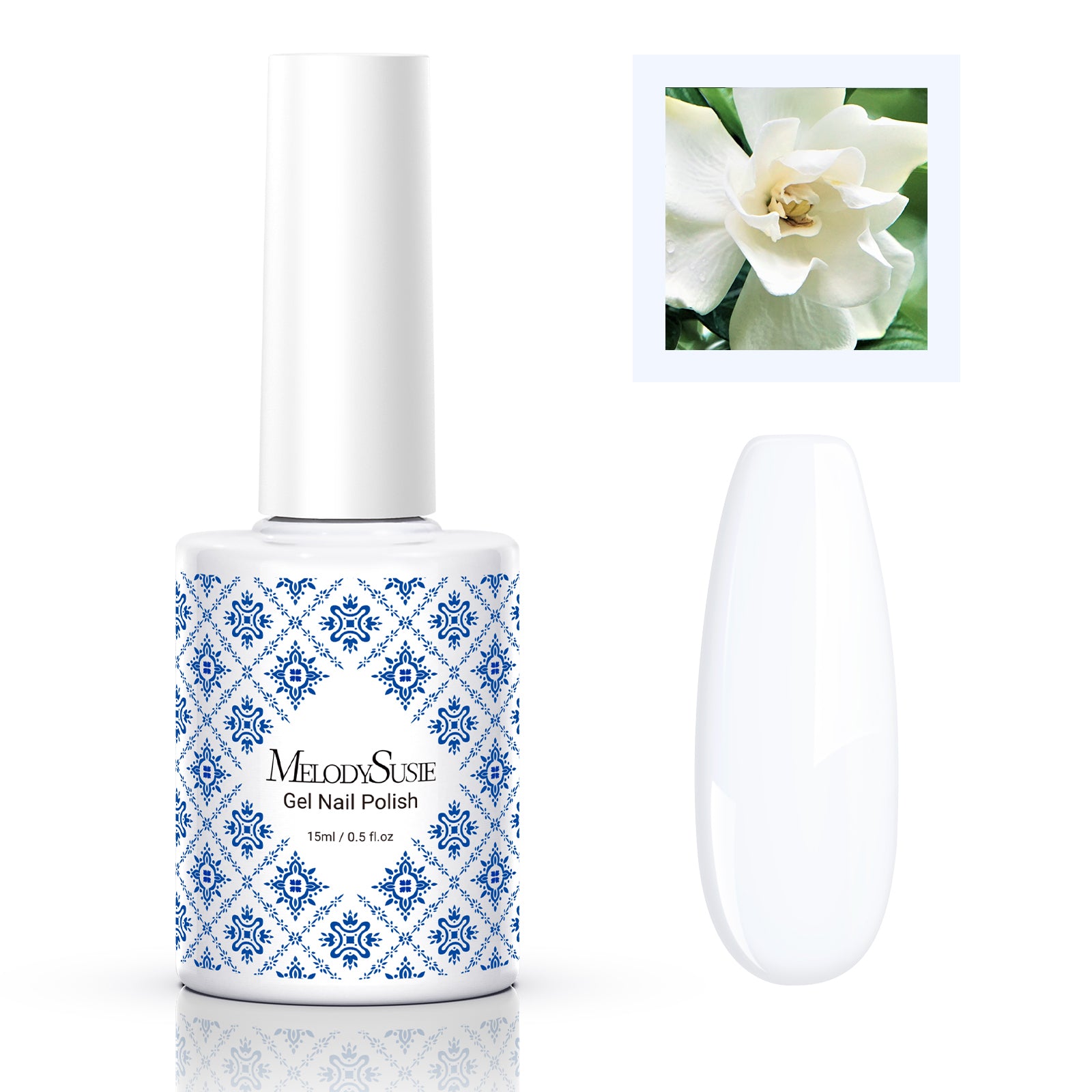 Fleurwee HEMA-Free & HPMA-Free & TPO-Free Gel Nail Polish Plant-based 0.5 fl oz/15ml - P14 Gardenia White