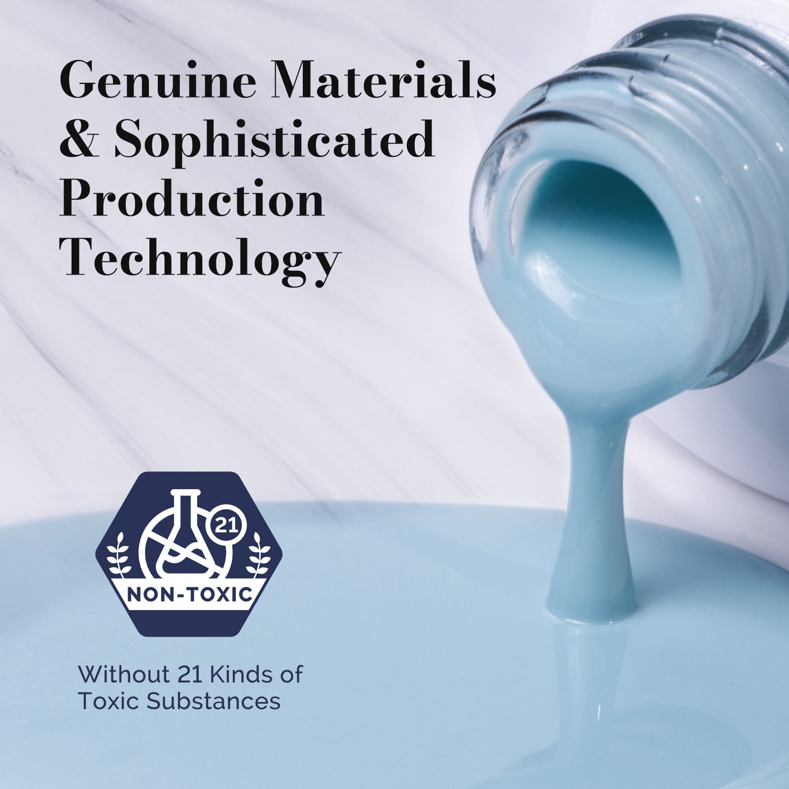 Fleurwee HEMA-Free & HPMA-Free & TPO-Free Gel Nail Polish Plant-based 0.5 fl oz/15ml - P32 Hydrangea Blue - 图片4