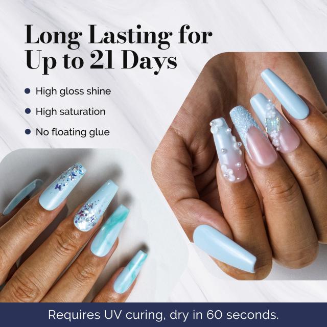 Fleurwee HEMA-Free & HPMA-Free & TPO-Free Gel Nail Polish Plant-based 0.5 fl oz/15ml - P06 Ixia Viridiflora Blue