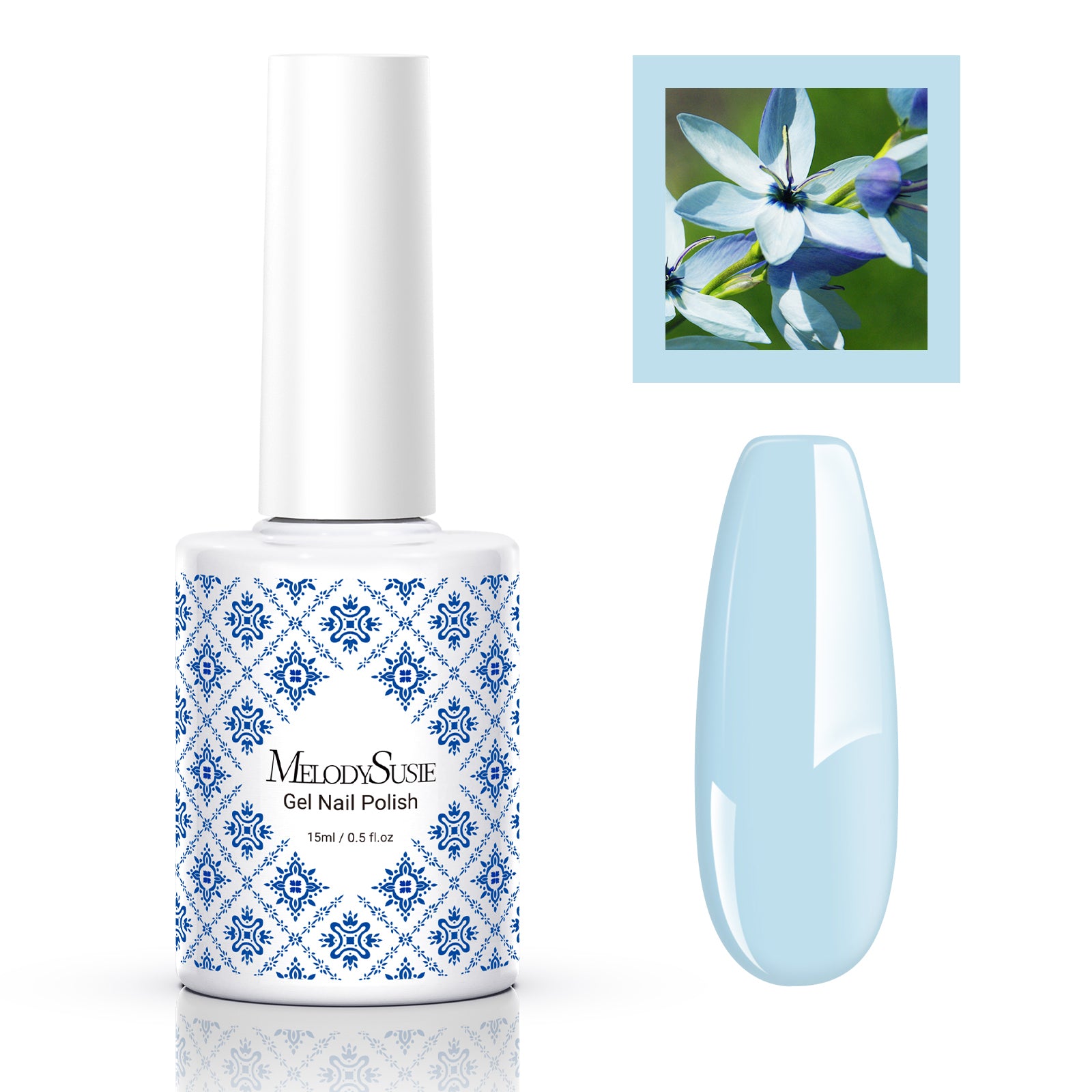 Fleurwee HEMA-Free & HPMA-Free & TPO-Free Gel Nail Polish Plant-based 0.5 fl oz/15ml - P06 Ixia Viridiflora Blue