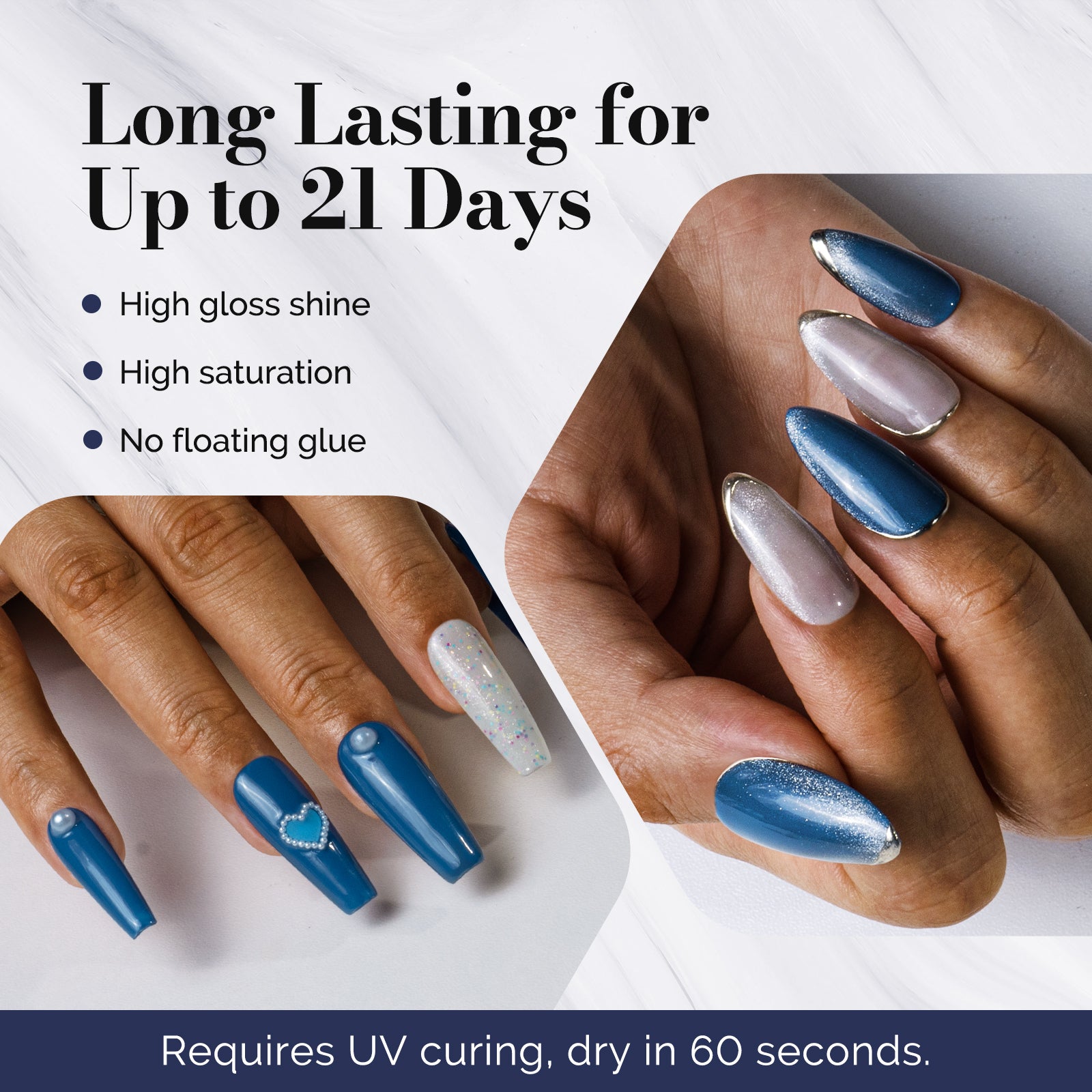 Fleurwee HEMA-Free & HPMA-Free & TPO-Free Gel Nail Polish Plant-based 0.5 fl oz/15ml - P17 Light Indigo - 图片3