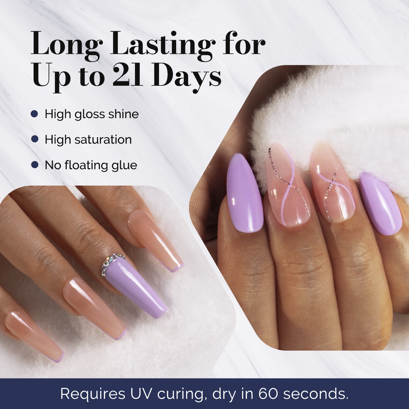 Fleurwee HEMA-Free & HPMA-Free & TPO-Free Gel Nail Polish Plant-based 0.5 fl oz/15ml - P20 Lilac - 图片3