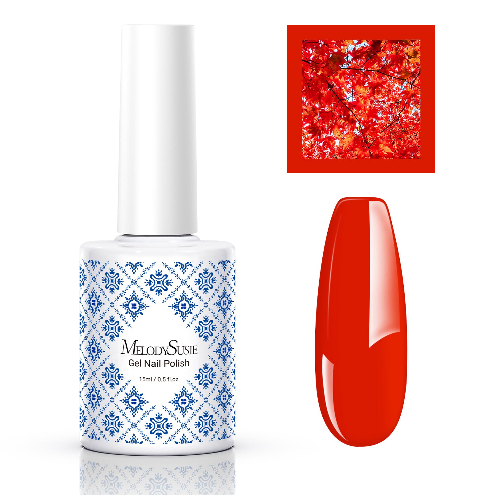 Fleurwee HEMA-Free & HPMA-Free & TPO-Free Gel Nail Polish Plant-based 0.5 fl oz/15ml - P24 Maple Leaf Red