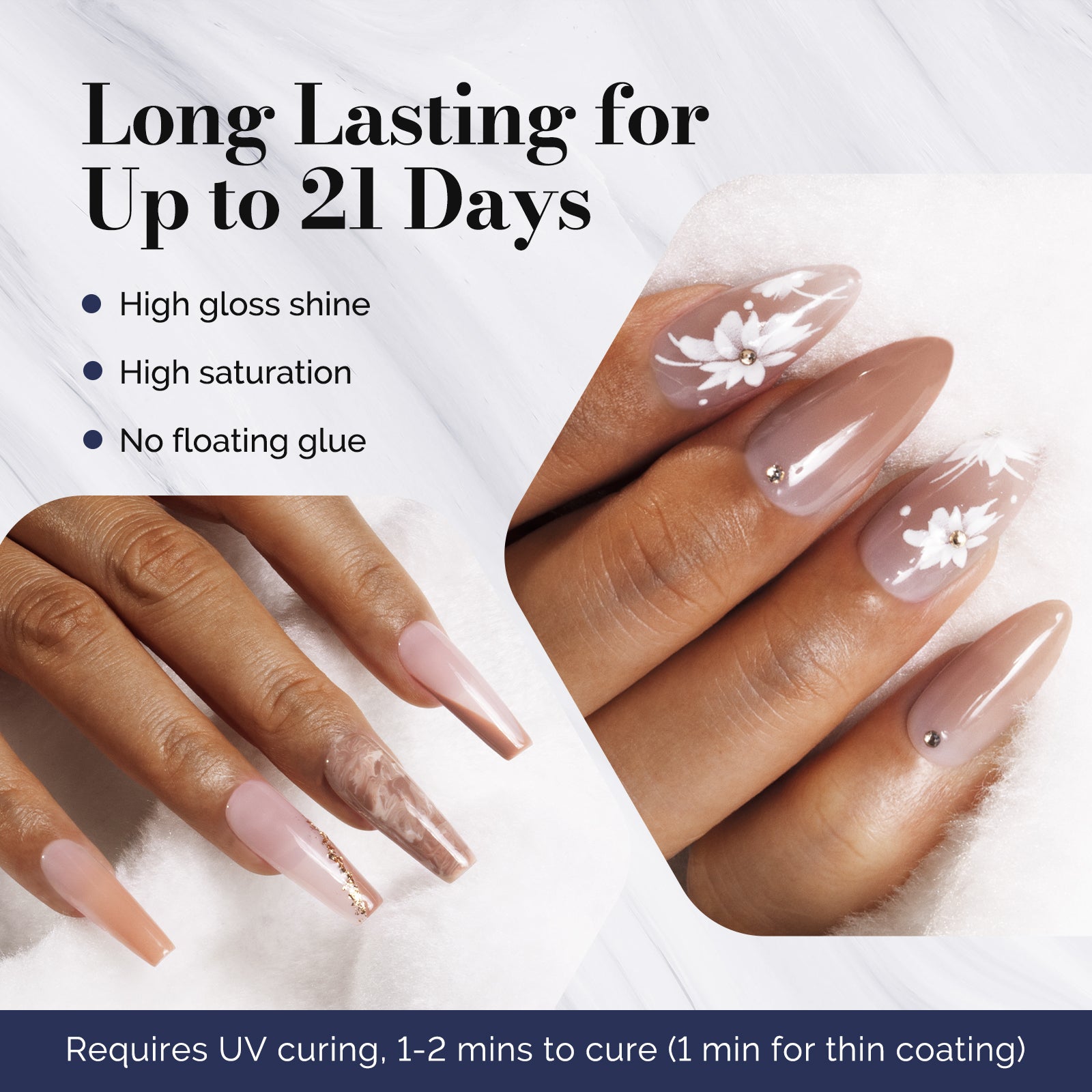 Fleurwee HEMA-Free & HPMA-Free & TPO-Free Gel Nail Polish Plant-based 0.5 fl oz/15ml - P27 Mocha Brown - 图片3