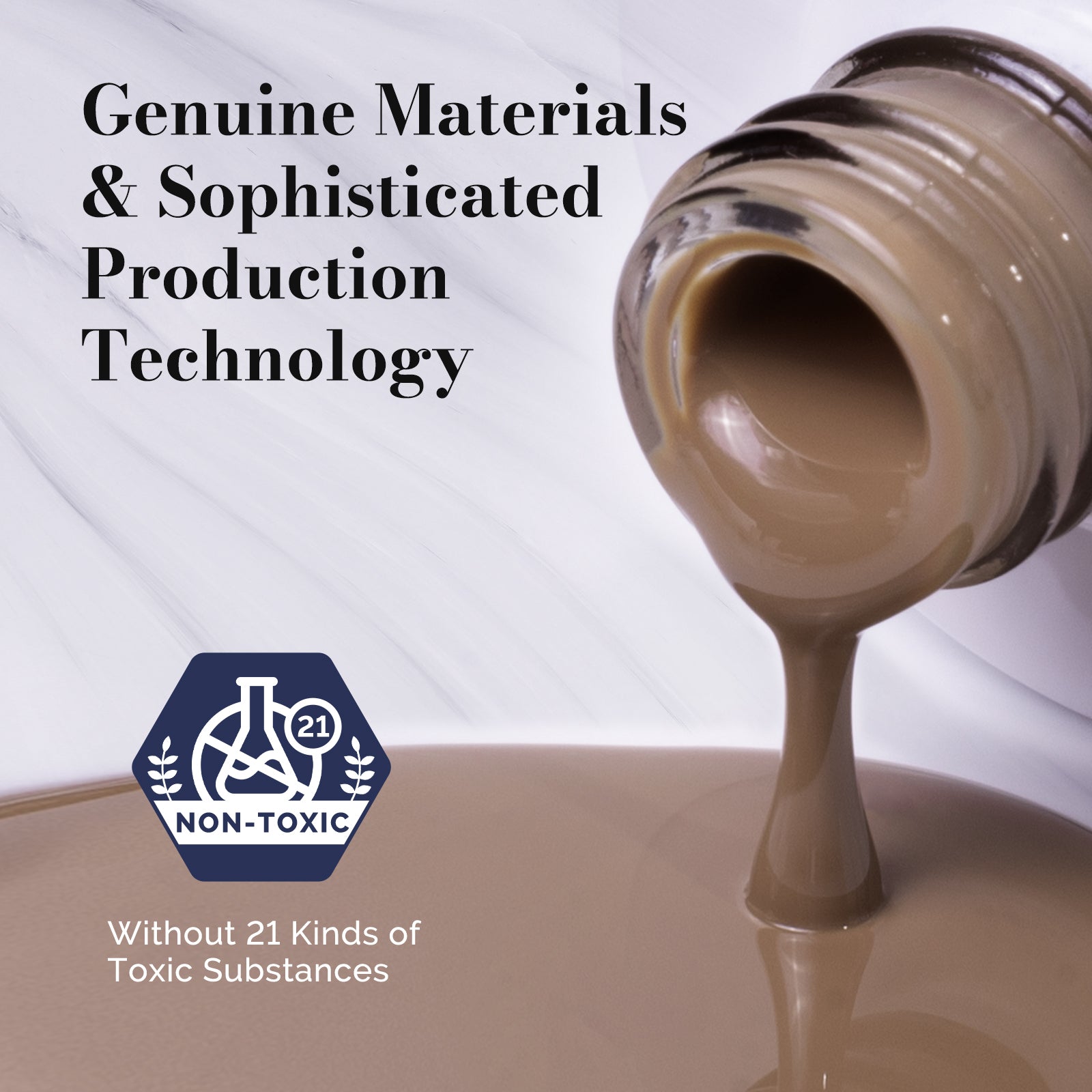 Fleurwee HEMA-Free & HPMA-Free & TPO-Free Gel Nail Polish Plant-based 0.5 fl oz/15ml - P27 Mocha Brown - 图片4