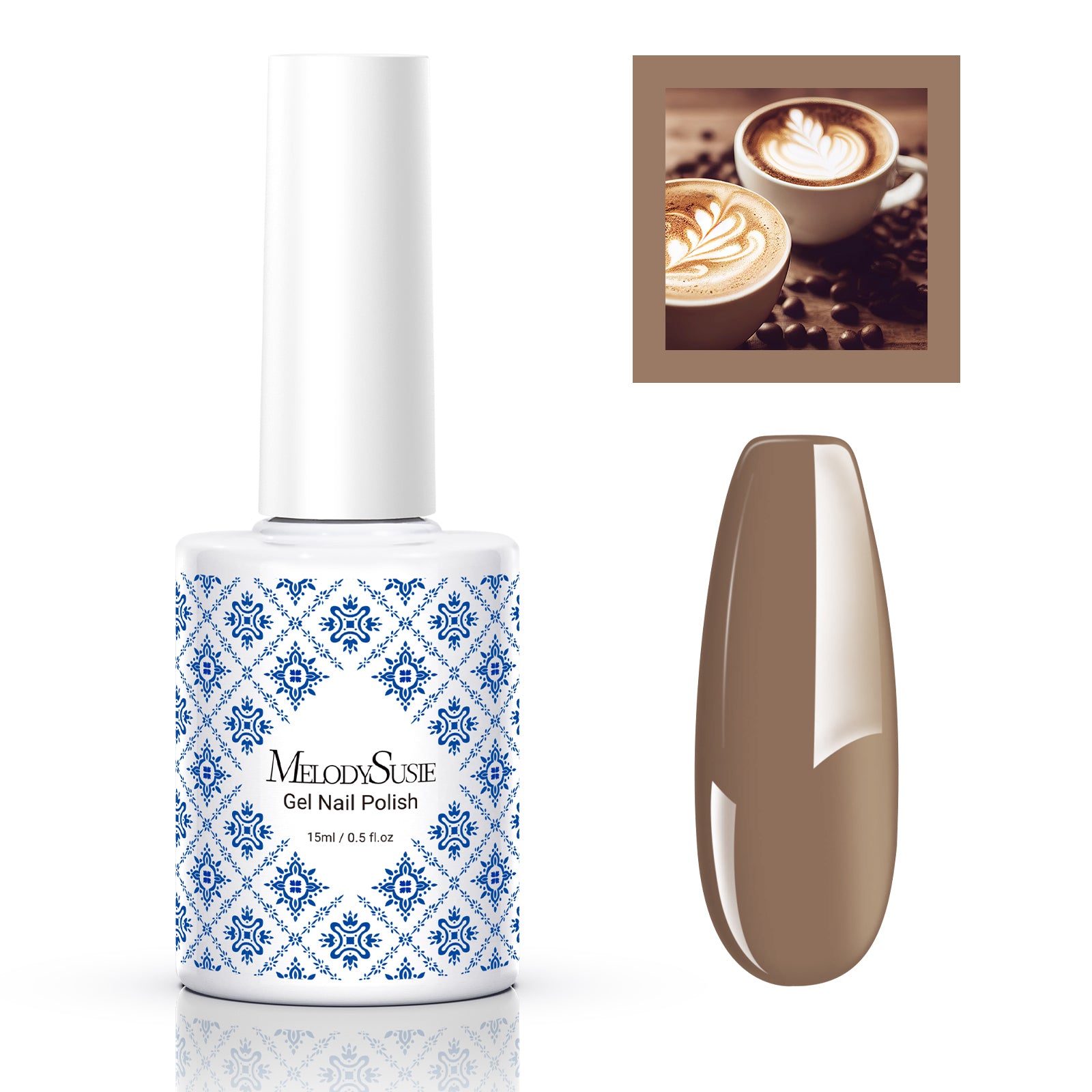 Fleurwee HEMA-Free & HPMA-Free & TPO-Free Gel Nail Polish Plant-based 0.5 fl oz/15ml - P27 Mocha Brown