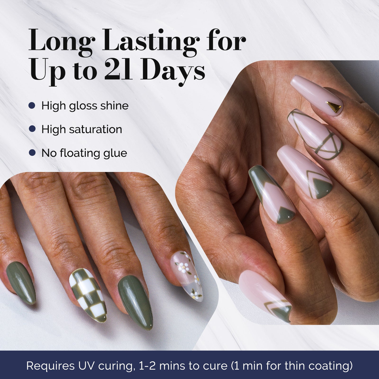 Fleurwee HEMA-Free & HPMA-Free & TPO-Free Gel Nail Polish Plant-based 0.5 fl oz/15ml - P08 Olive Green - 图片3