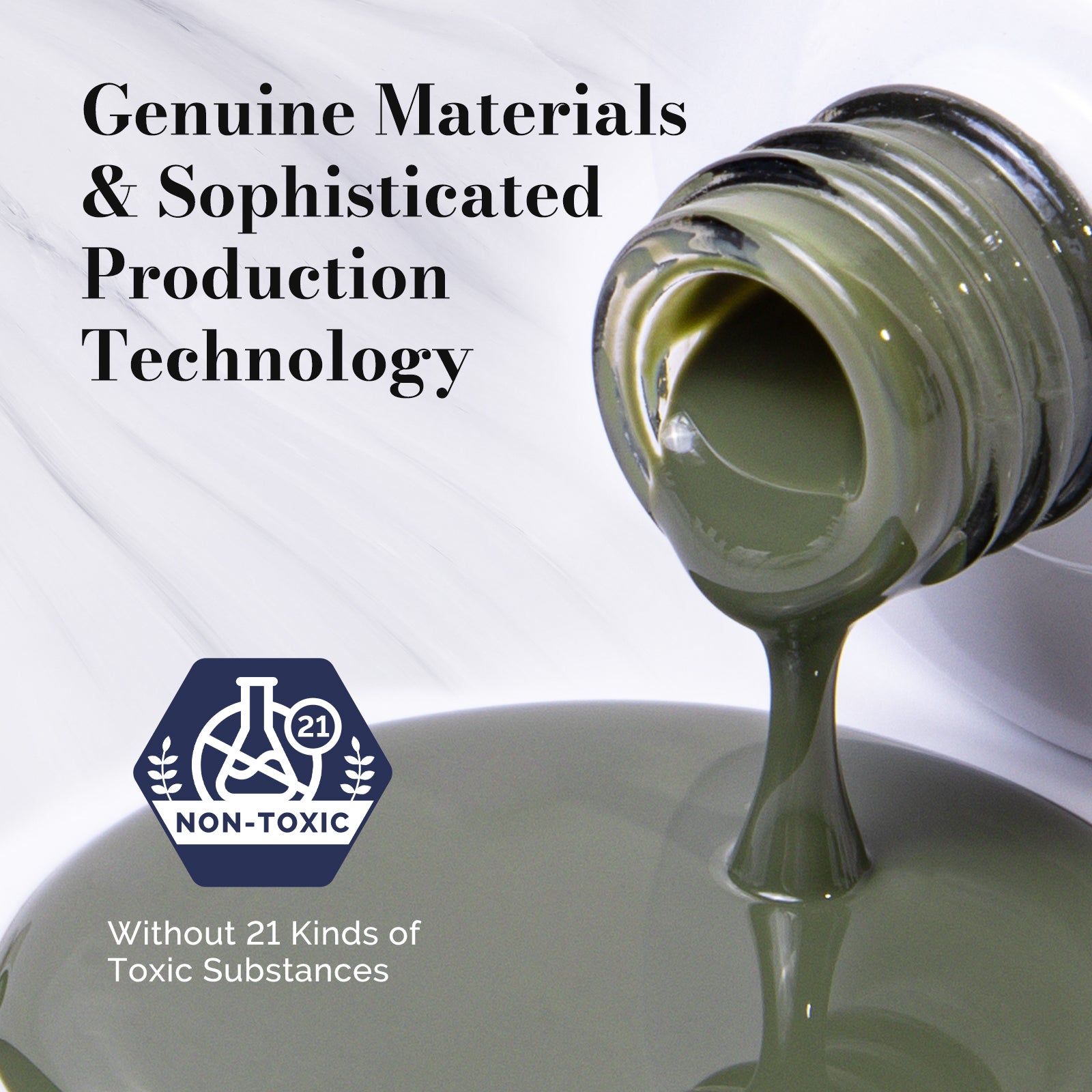 Fleurwee HEMA-Free & HPMA-Free & TPO-Free Gel Nail Polish Plant-based 0.5 fl oz/15ml - P08 Olive Green - 图片4