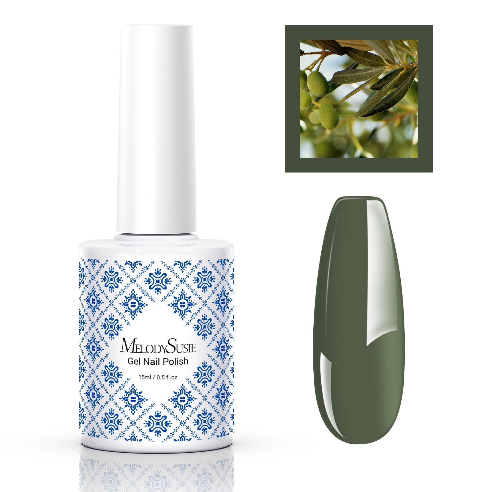 Fleurwee HEMA-Free & HPMA-Free & TPO-Free Gel Nail Polish Plant-based 0.5 fl oz/15ml - P08 Olive Green