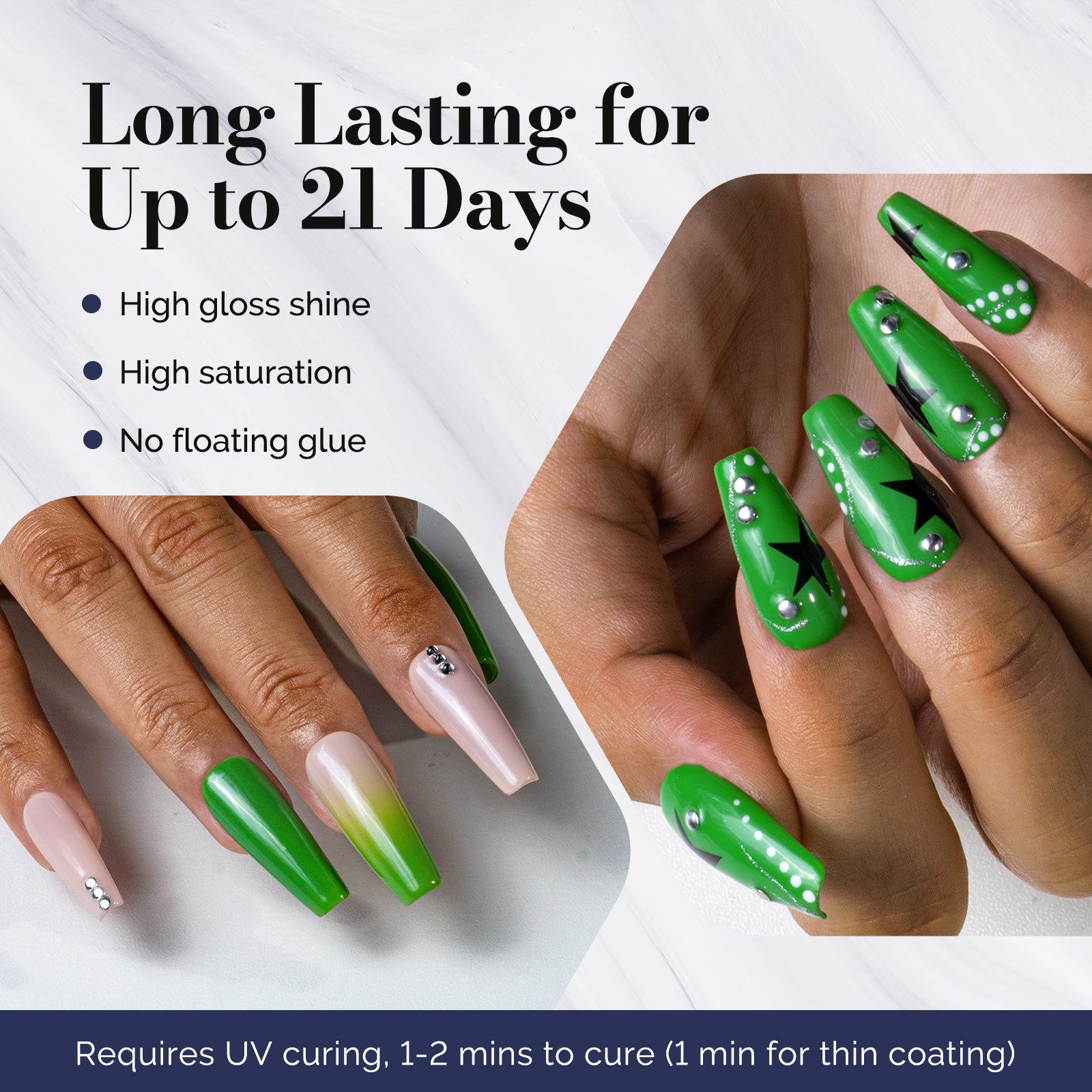 Fleurwee HEMA-Free & HPMA-Free & TPO-Free Gel Nail Polish Plant-based 0.5 fl oz/15ml - P05 Pine Bud Green - 图片3