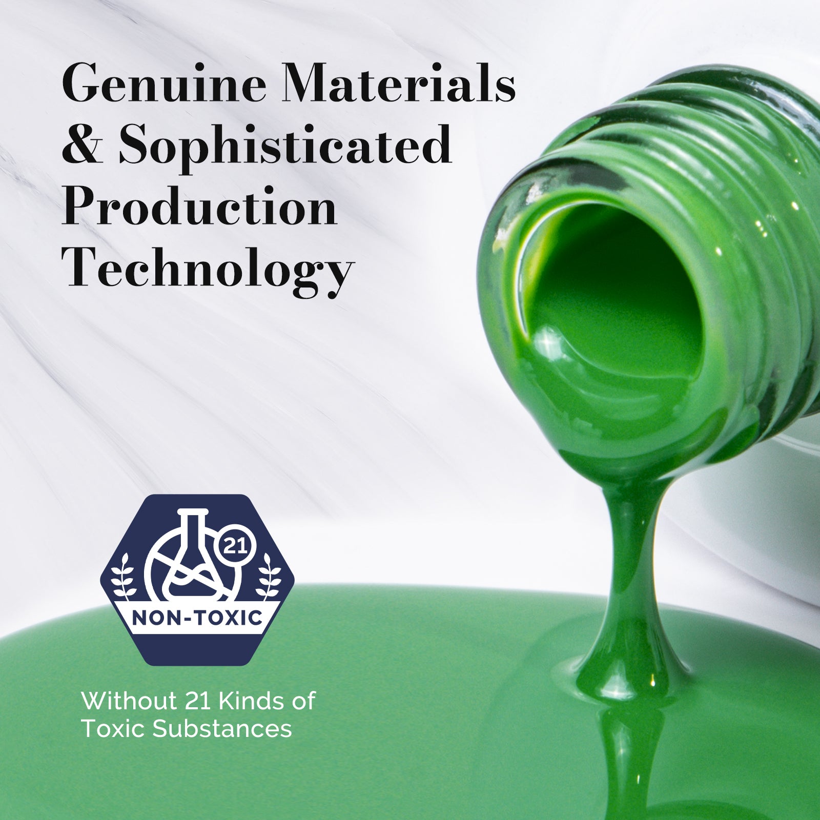 Fleurwee HEMA-Free & HPMA-Free & TPO-Free Gel Nail Polish Plant-based 0.5 fl oz/15ml - P05 Pine Bud Green - 图片4