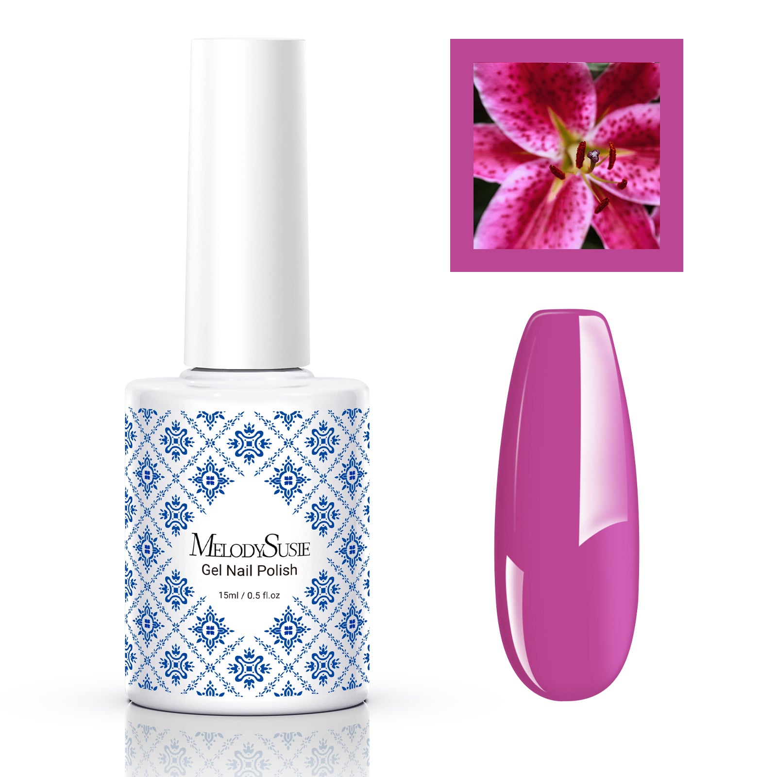 Fleurwee HEMA-Free & HPMA-Free & TPO-Free Gel Nail Polish Plant-based 0.5 fl oz/15ml - P23 Pink Lily