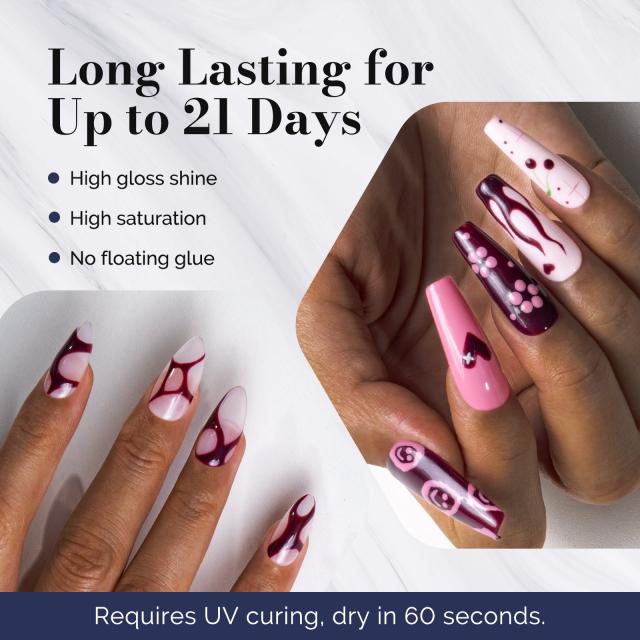 Fleurwee HEMA-Free & HPMA-Free & TPO-Free Gel Nail Polish Plant-based 0.5 fl oz/15ml - P01 Pomegranate Red