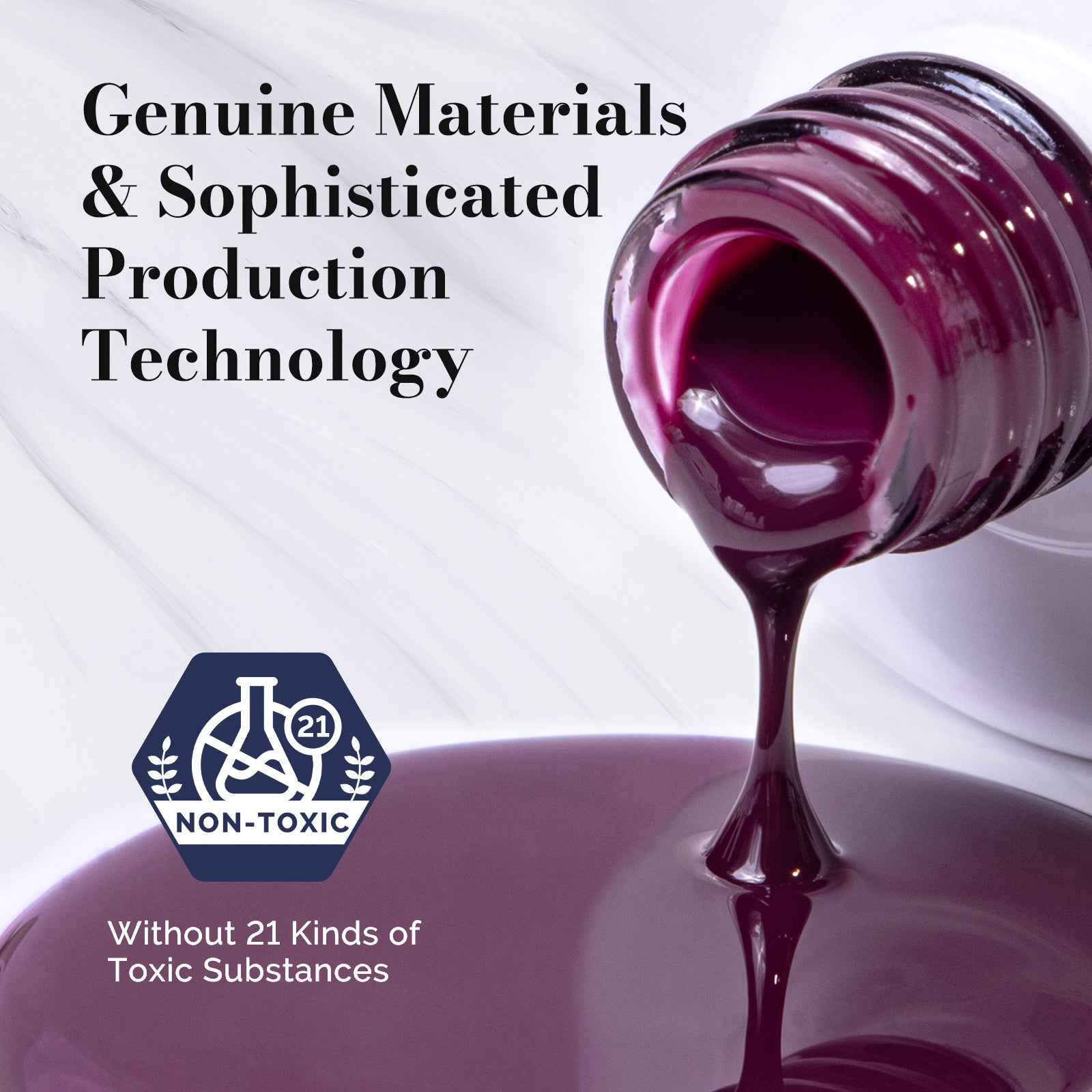 Fleurwee HEMA-Free & HPMA-Free & TPO-Free Gel Nail Polish Plant-based 0.5 fl oz/15ml - P01 Pomegranate Red - 图片4