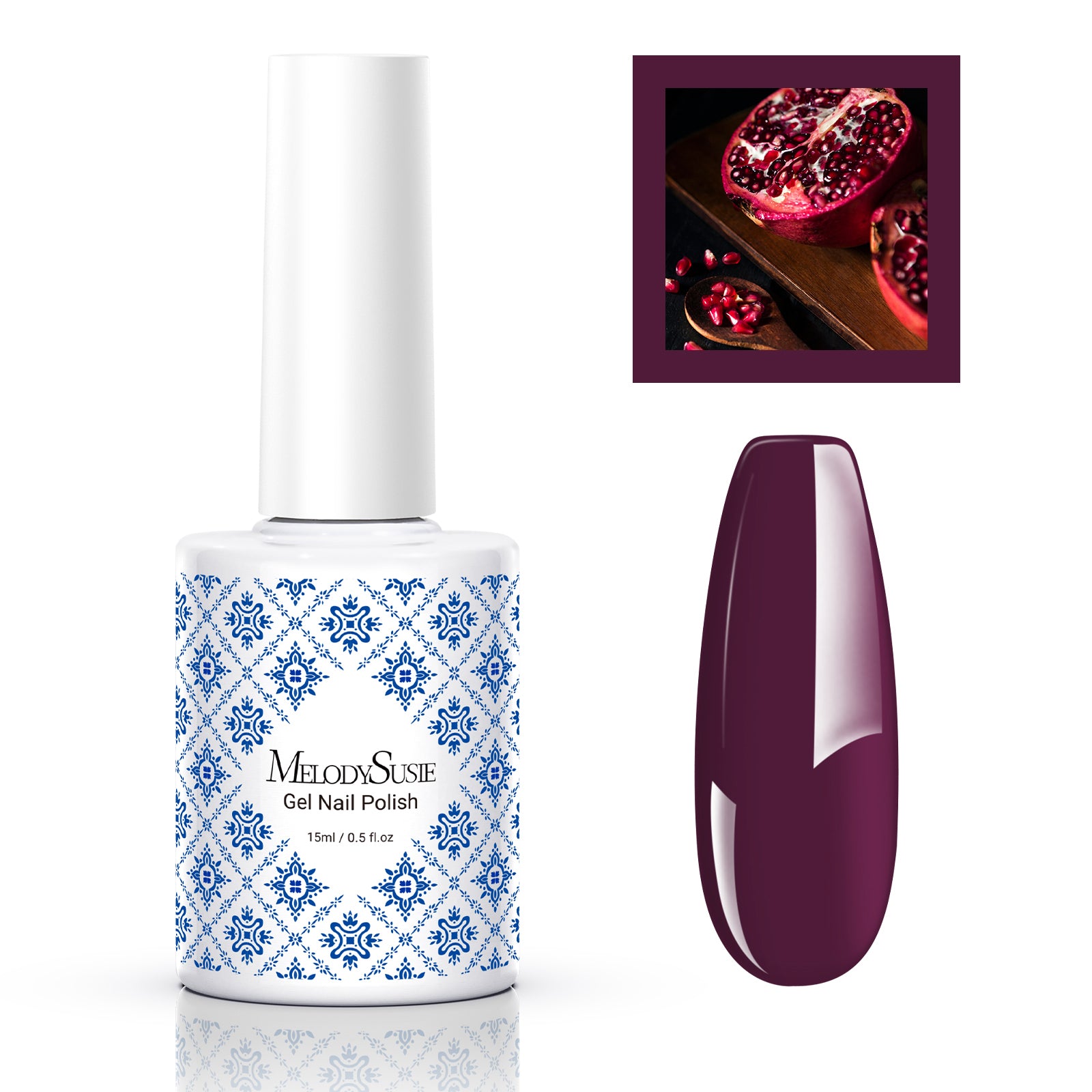 Fleurwee HEMA-Free & HPMA-Free & TPO-Free Gel Nail Polish Plant-based 0.5 fl oz/15ml - P01 Pomegranate Red