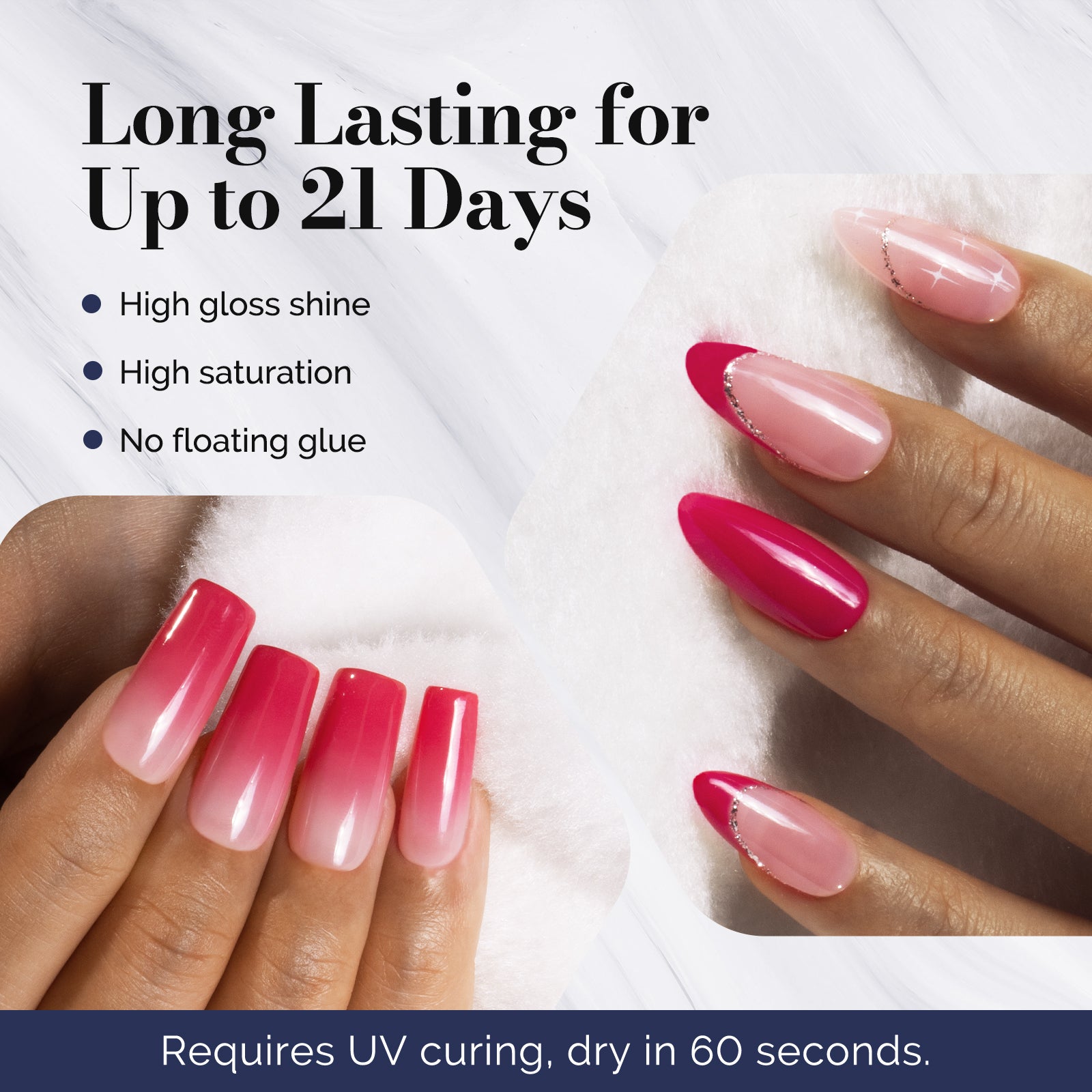 Fleurwee HEMA-Free & HPMA-Free & TPO-Free Gel Nail Polish Plant-based 0.5 fl oz/15ml - P22 Raspberry Red - 图片2