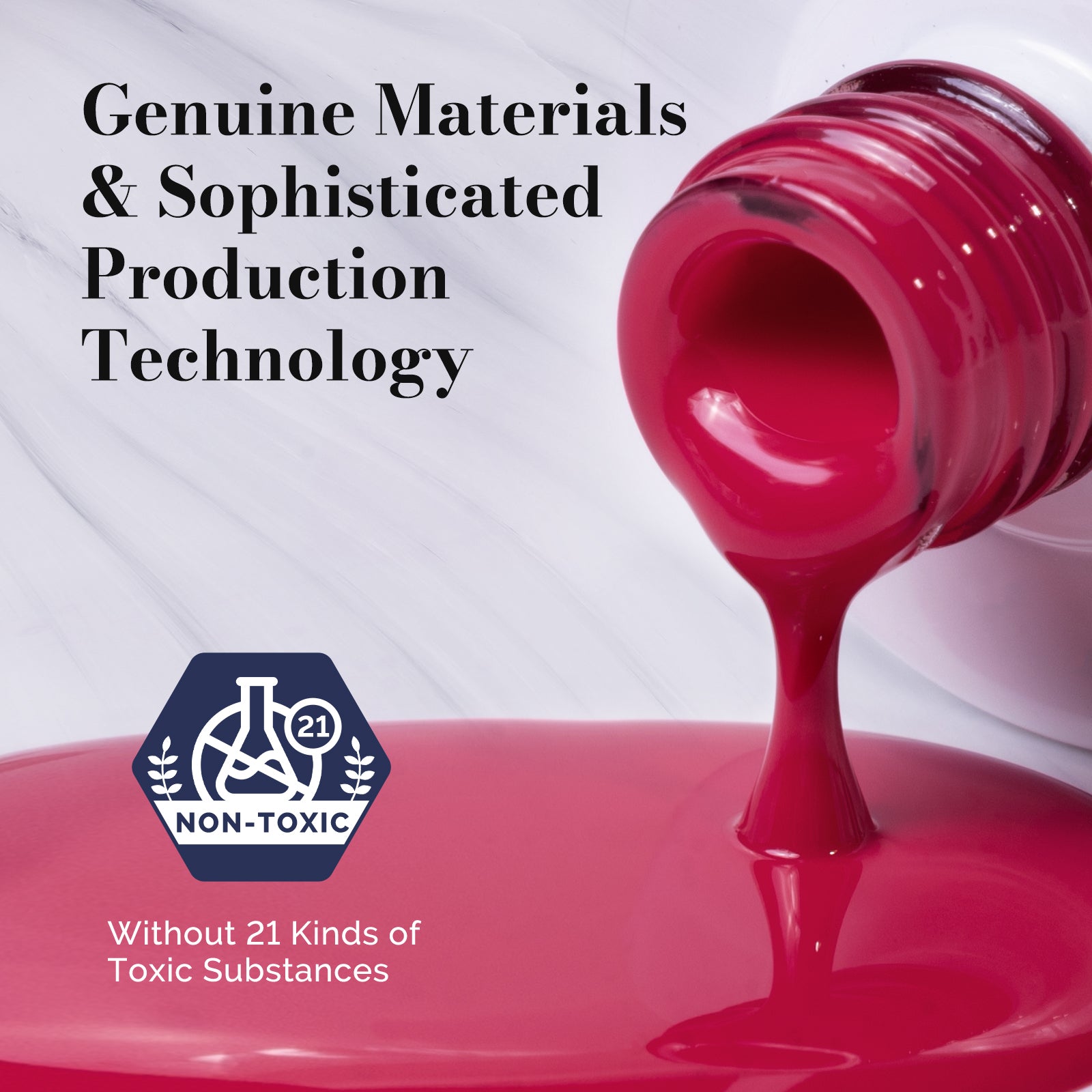 Fleurwee HEMA-Free & HPMA-Free & TPO-Free Gel Nail Polish Plant-based 0.5 fl oz/15ml - P22 Raspberry Red - 图片3