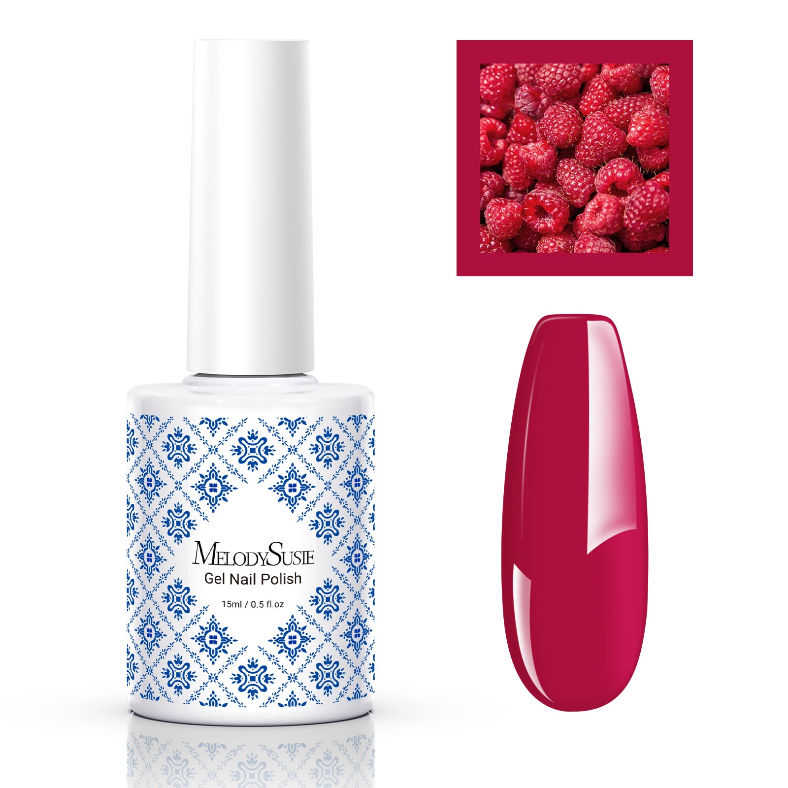 Fleurwee HEMA-Free & HPMA-Free & TPO-Free Gel Nail Polish Plant-based 0.5 fl oz/15ml - P22 Raspberry Red - 图片6