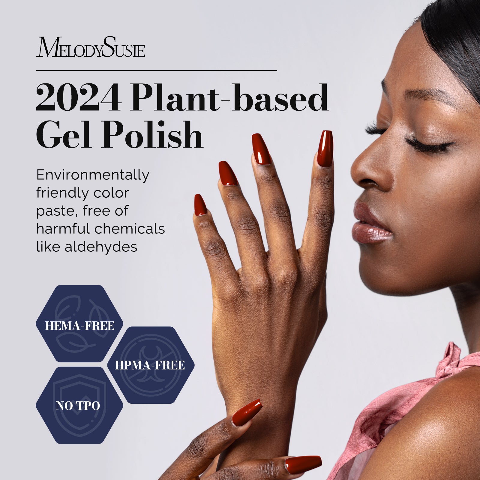 Fleurwee HEMA-Free & HPMA-Free & TPO-Free Gel Nail Polish Plant-based 0.5 fl oz/15ml - P29 Rose Red - 图片2