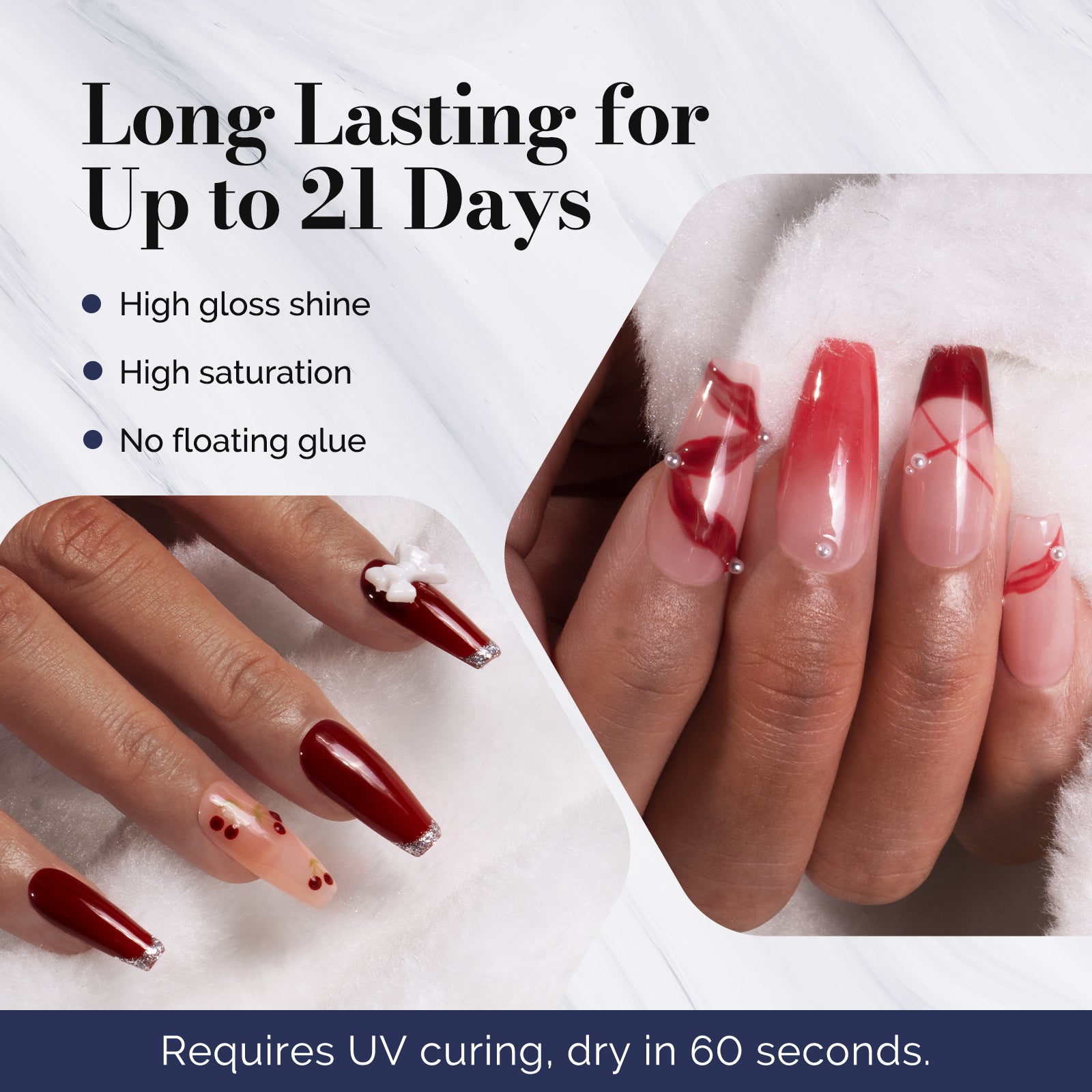 Fleurwee HEMA-Free & HPMA-Free & TPO-Free Gel Nail Polish Plant-based 0.5 fl oz/15ml - P29 Rose Red - 图片3