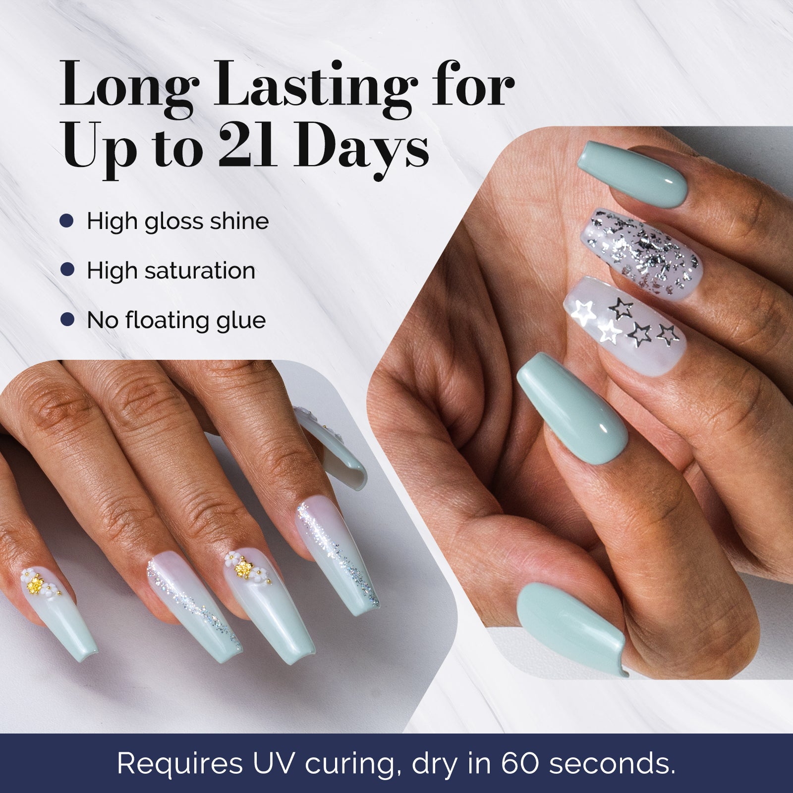 Fleurwee HEMA-Free & HPMA-Free & TPO-Free Gel Nail Polish Plant-based 0.5 fl oz/15ml - P07 Sage Green - 图片3